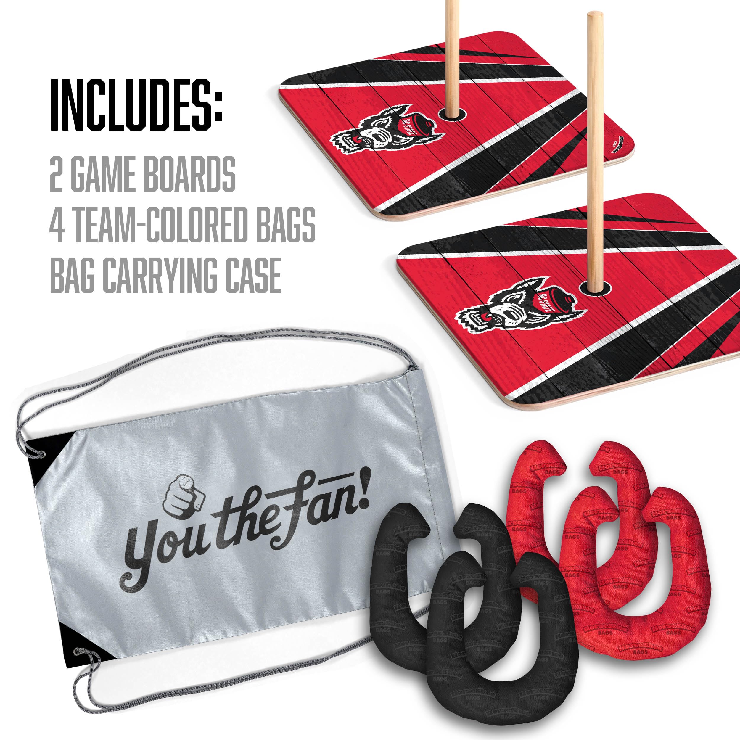 YouTheFan NCAA NC State Wolfpack Horseshoe Bags - Sports Collectibles, Sports Memorabilia, Sports Fan Shop, Sports Gifts