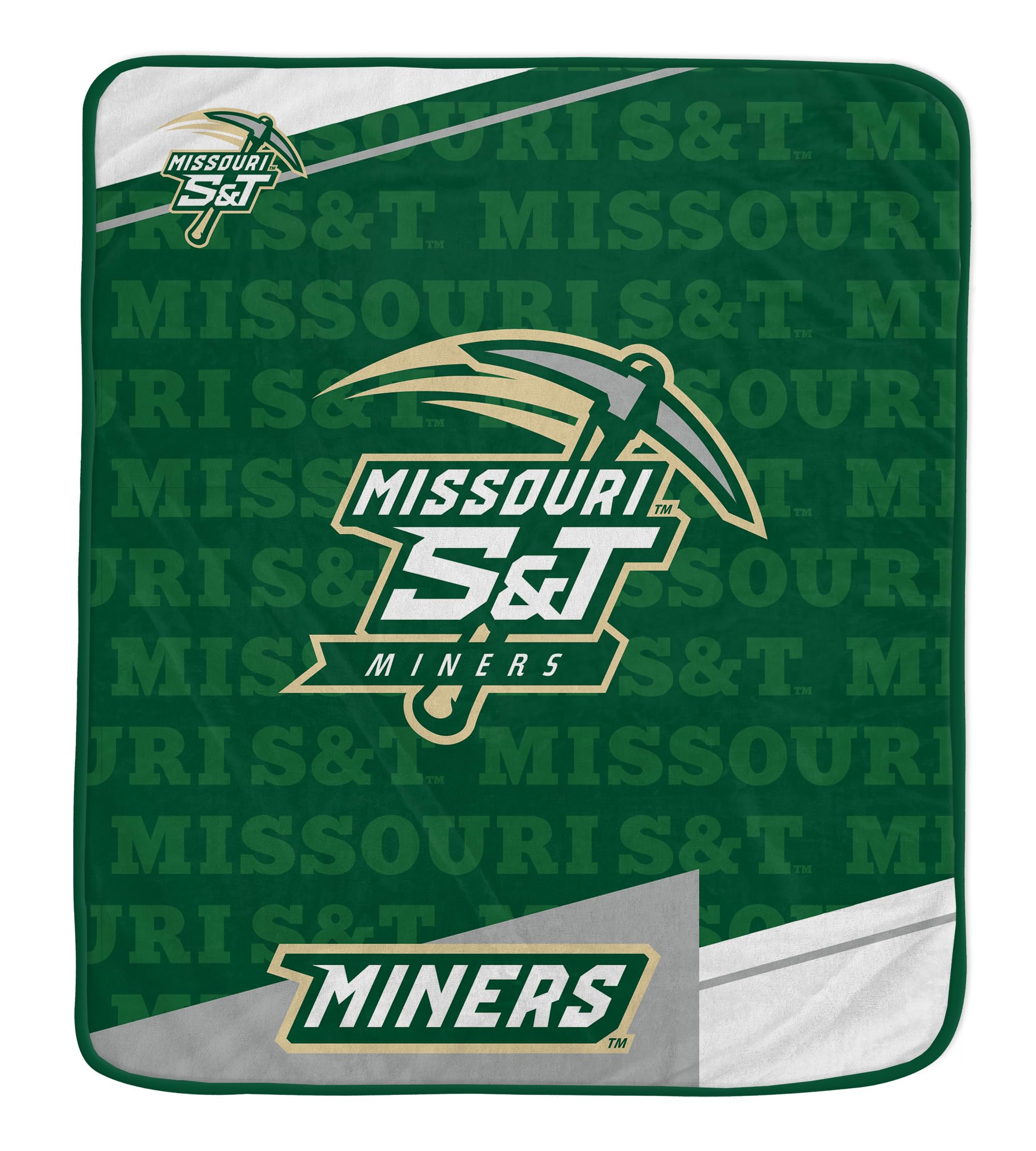 Pegasus Sports NCAA Missouri S&T Miners Diagonal Ghost Ultra Soft Blanket - Sports Gifts, Sports Memorabilia, Sports Collectibles, Fan Shop