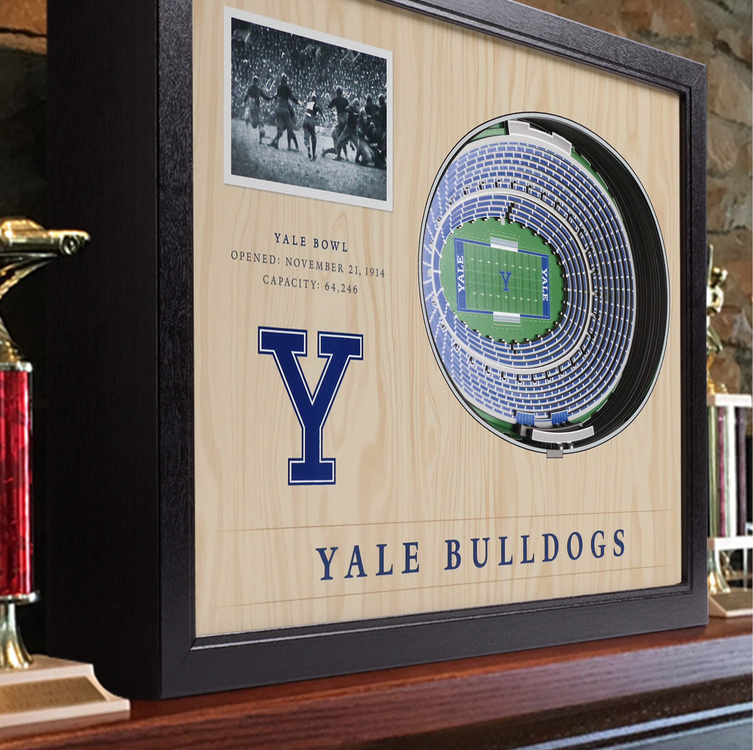 YouTheFan NCAA Yale Bulldogs 25-Layer StadiumViews 3D Wall Art - Yale Bowl - Sports Collectibles, Sports Memorabilia, Sports Fan Shop, Sports Gifts
