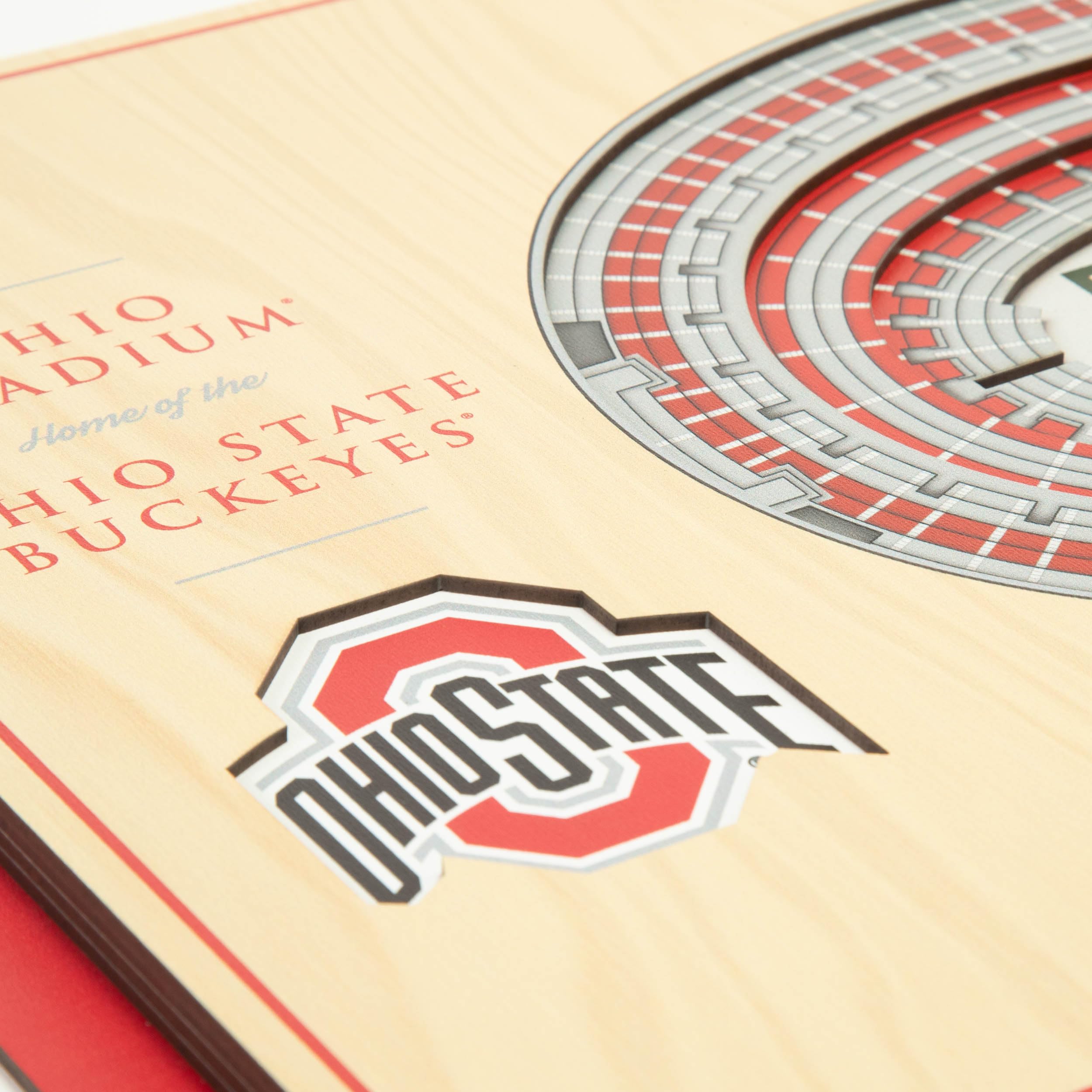 YouTheFan NCAA Ohio State Buckeyes 5-Layer StadiumView 3D Wall Art - Ohio Stadium, 13.00" x 17.00" - Sports Collectibles, Sports Memorabilia, Sports Fan Shop, Sports Gifts