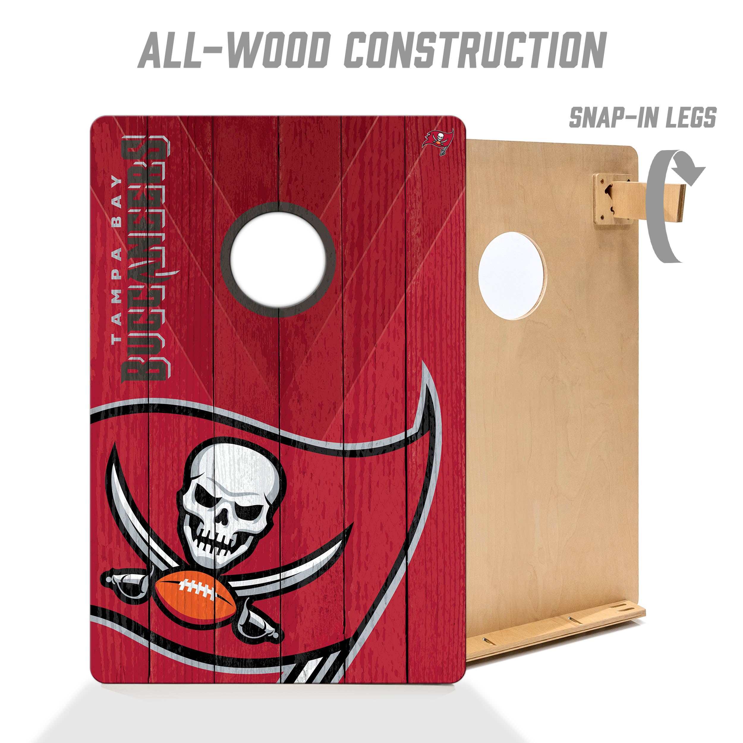 YouTheFan NFL Tampa Bay Buccaneers 2’ x 3’ Wood Cornhole Game with Logo Bags - Sports Collectibles, Sports Memorabilia, Sports Fan Shop, Sports Gifts