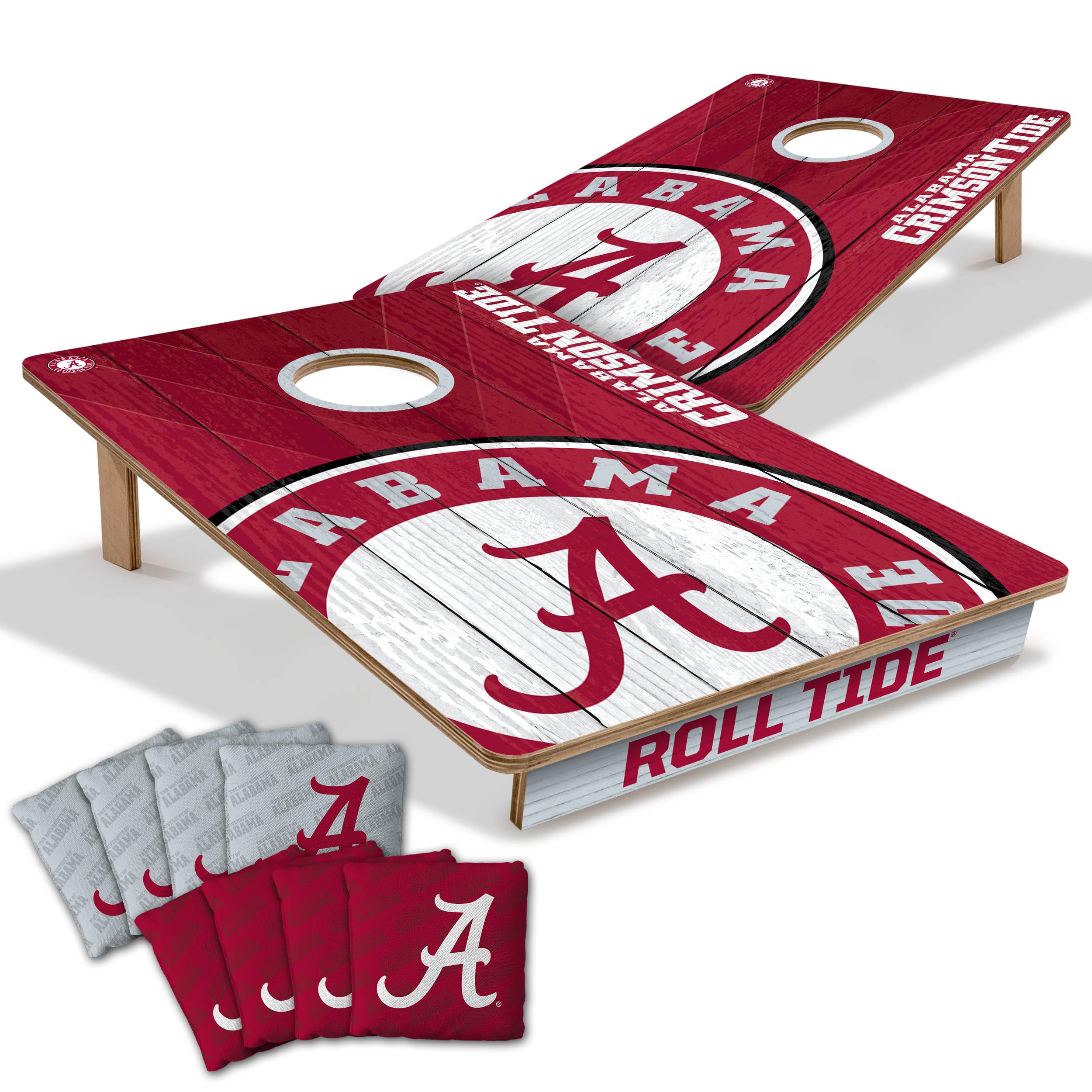 YouTheFan NCAA Alabama Crimson Tide 2’ x 3’ Wood Cornhole Game with Logo Bags - Sports Collectibles, Sports Memorabilia, Sports Fan Shop, Sports Gifts