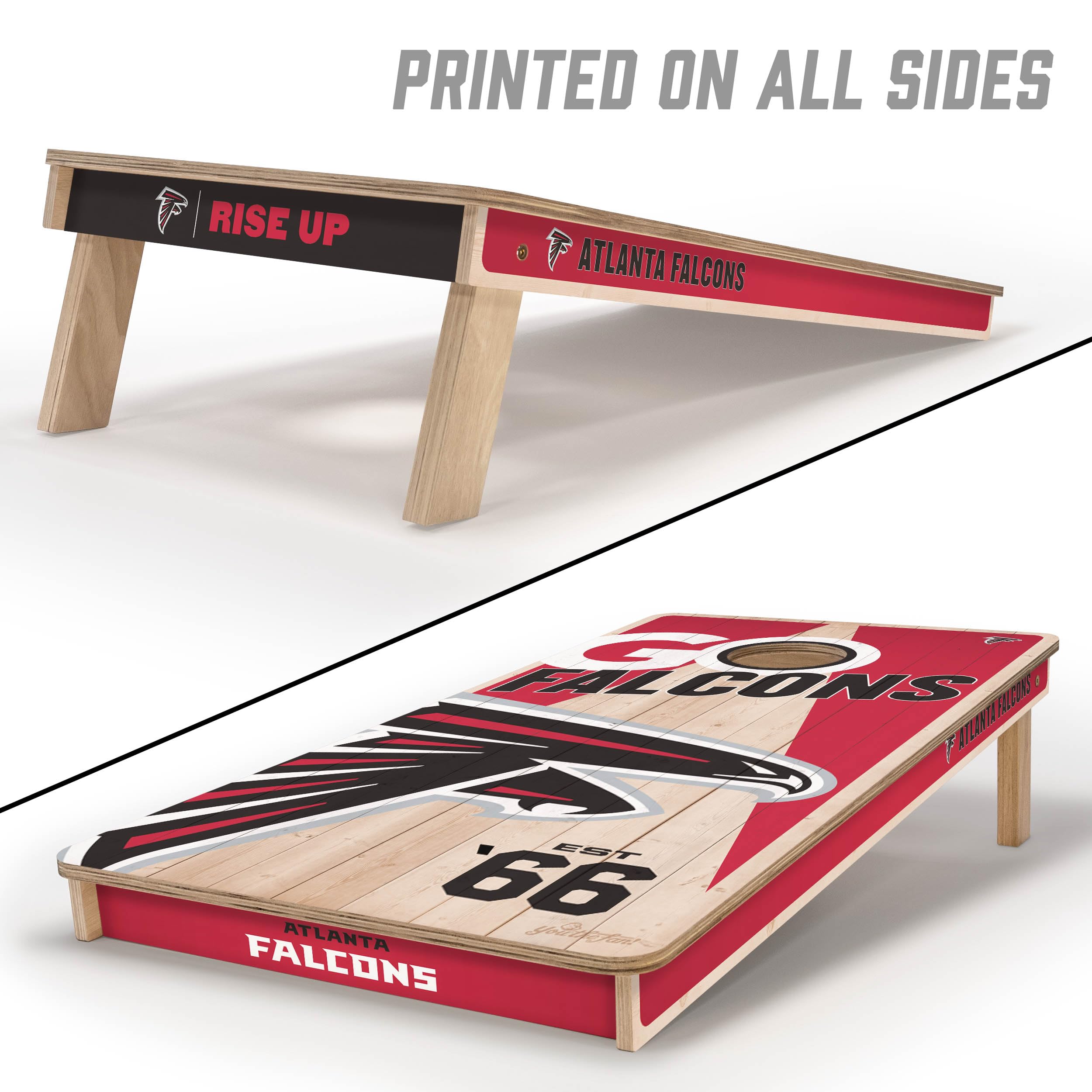 YouTheFan NFL Atlanta Falcons 2’ x 4’ Professional Wood Cornhole Game with Logo Bags - Sports Collectibles, Sports Memorabilia, Sports Fan Shop, Sports Gifts