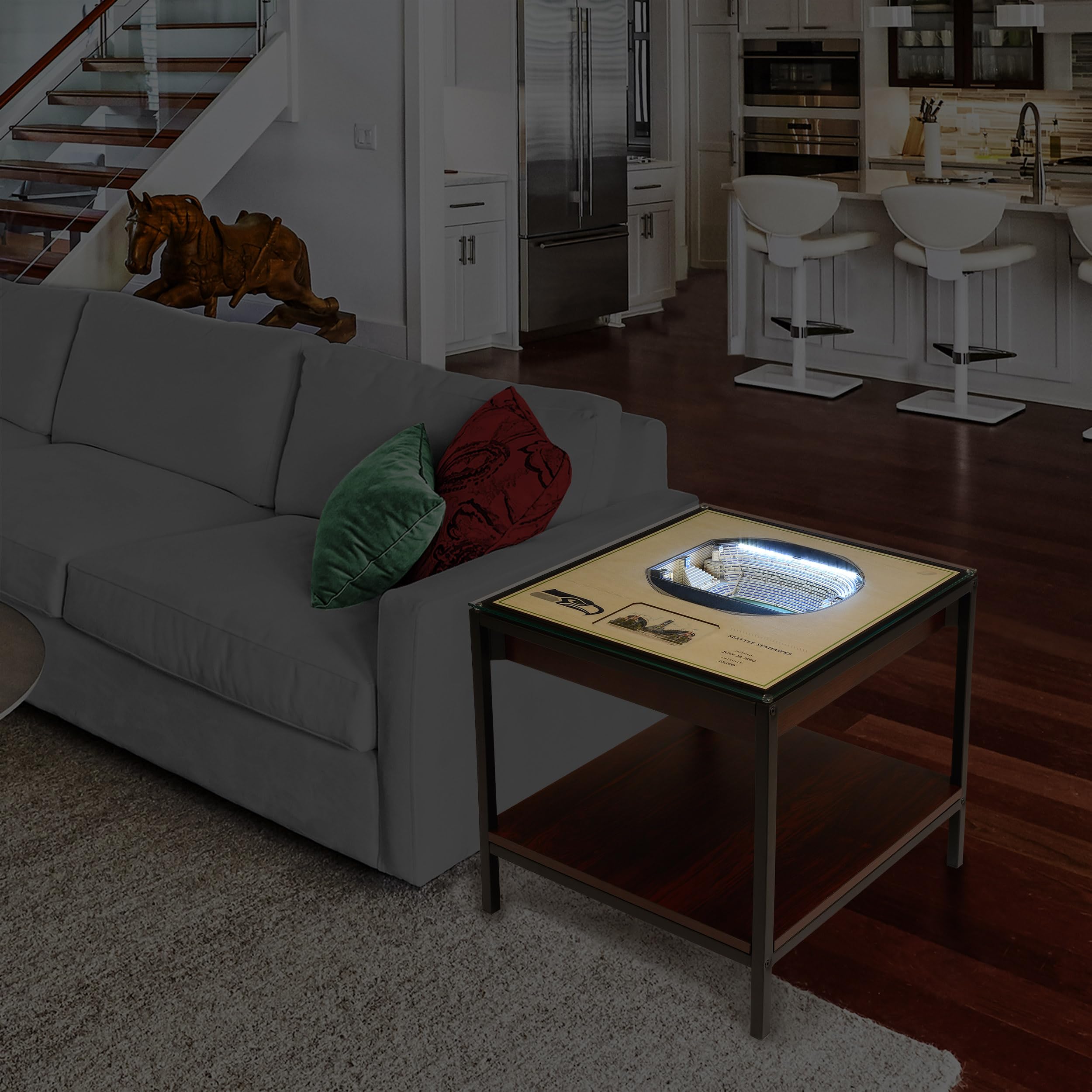 YouTheFan NFL Seattle Seahawks 25-Layer StadiumView Lighted End Table - Sports Collectibles, Sports Memorabilia, Sports Fan Shop, Sports Gifts