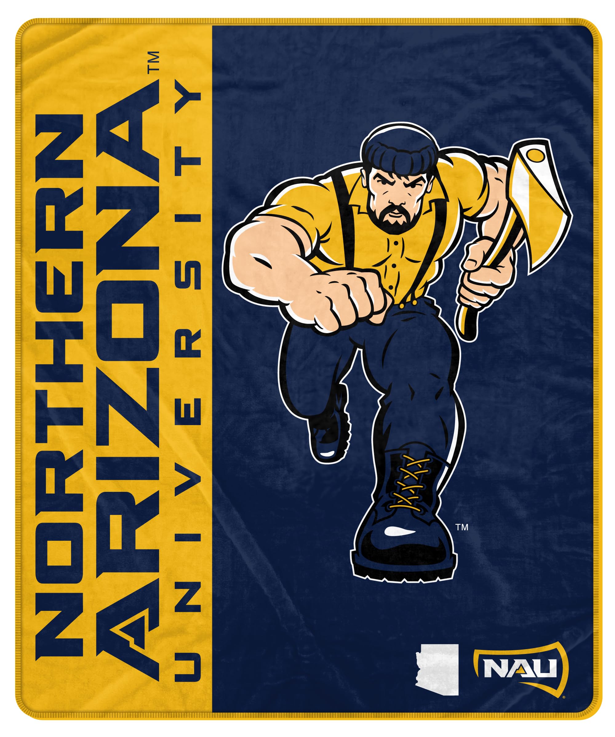 Proformance Home NCAA Northern Arizona Lumberjacks Endzone Ultra Soft Tailgate Throw - Sports Gifts, Sports Memorabilia, Sports Collectibles, Fan Shop
