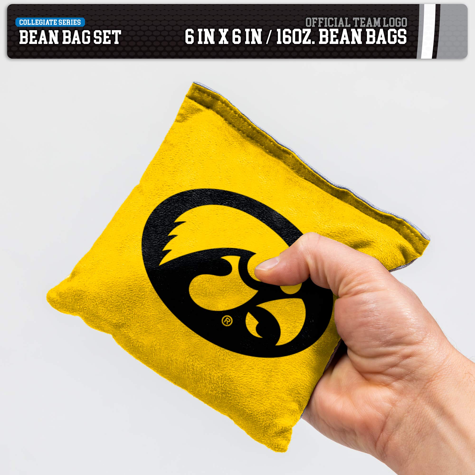 Wild Sports NCAA Iowa Hawkeyes 8pk Dual Sided Bean Bags, Team Color - Sports Collectibles, Sports Memorabilia, Sports Fan Shop, Sports Gifts