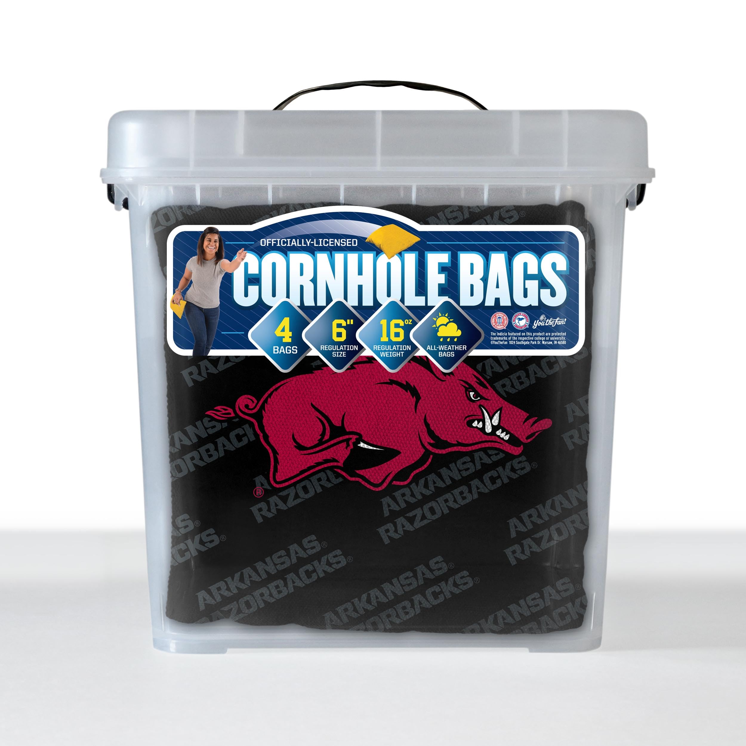 YouTheFan NCAA Arkansas Razorbacks Cornhole Bags - 4PK - Black - Sports Collectibles, Sports Memorabilia, Sports Fan Shop, Sports Gifts
