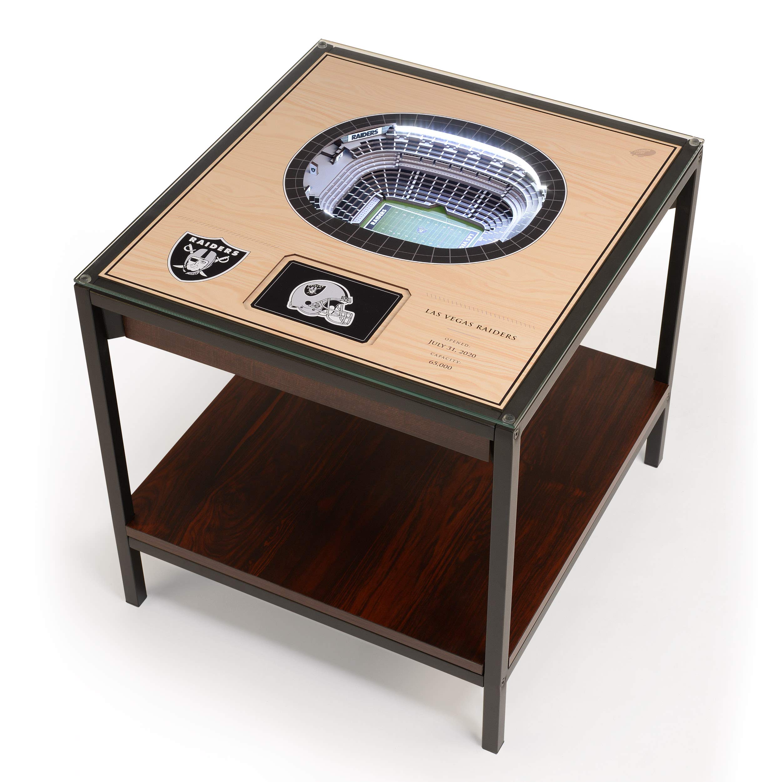YouTheFan NFL Las Vegas Raiders 25-Layer StadiumView Lighted End Table - Sports Collectibles, Sports Memorabilia, Sports Fan Shop, Sports Gifts