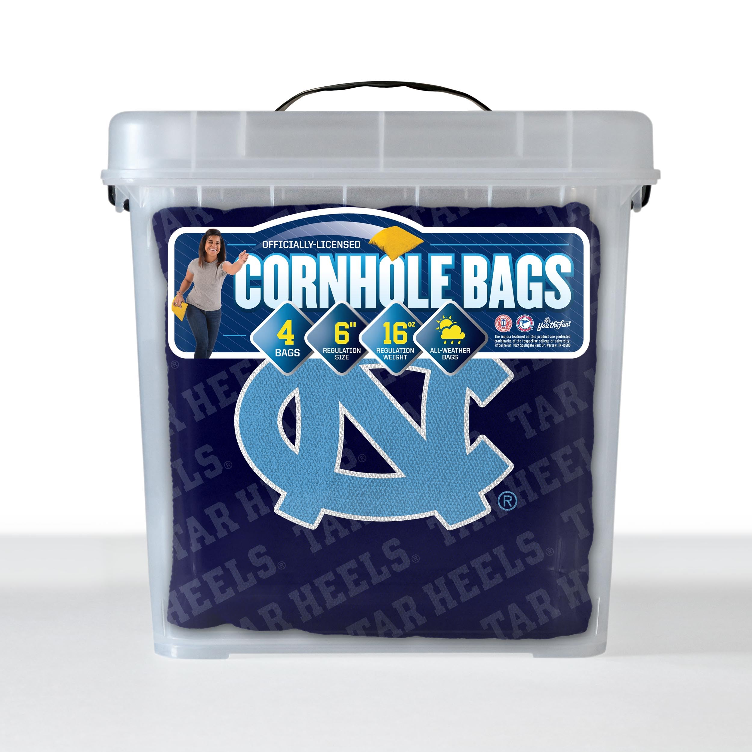 YouTheFan NCAA North Carolina Tar Heels Cornhole Bags - 4PK - Blue - Sports Collectibles, Sports Memorabilia, Sports Fan Shop, Sports Gifts