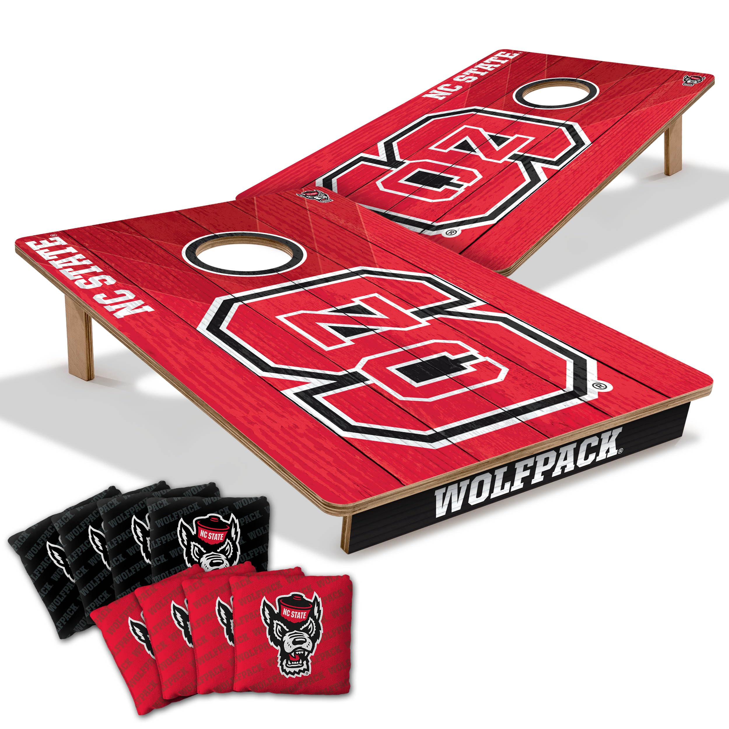 YouTheFan NCAA NC State Wolfpack 2’ x 3’ Wood Cornhole Game with Logo Bags - Sports Collectibles, Sports Memorabilia, Sports Fan Shop, Sports Gifts