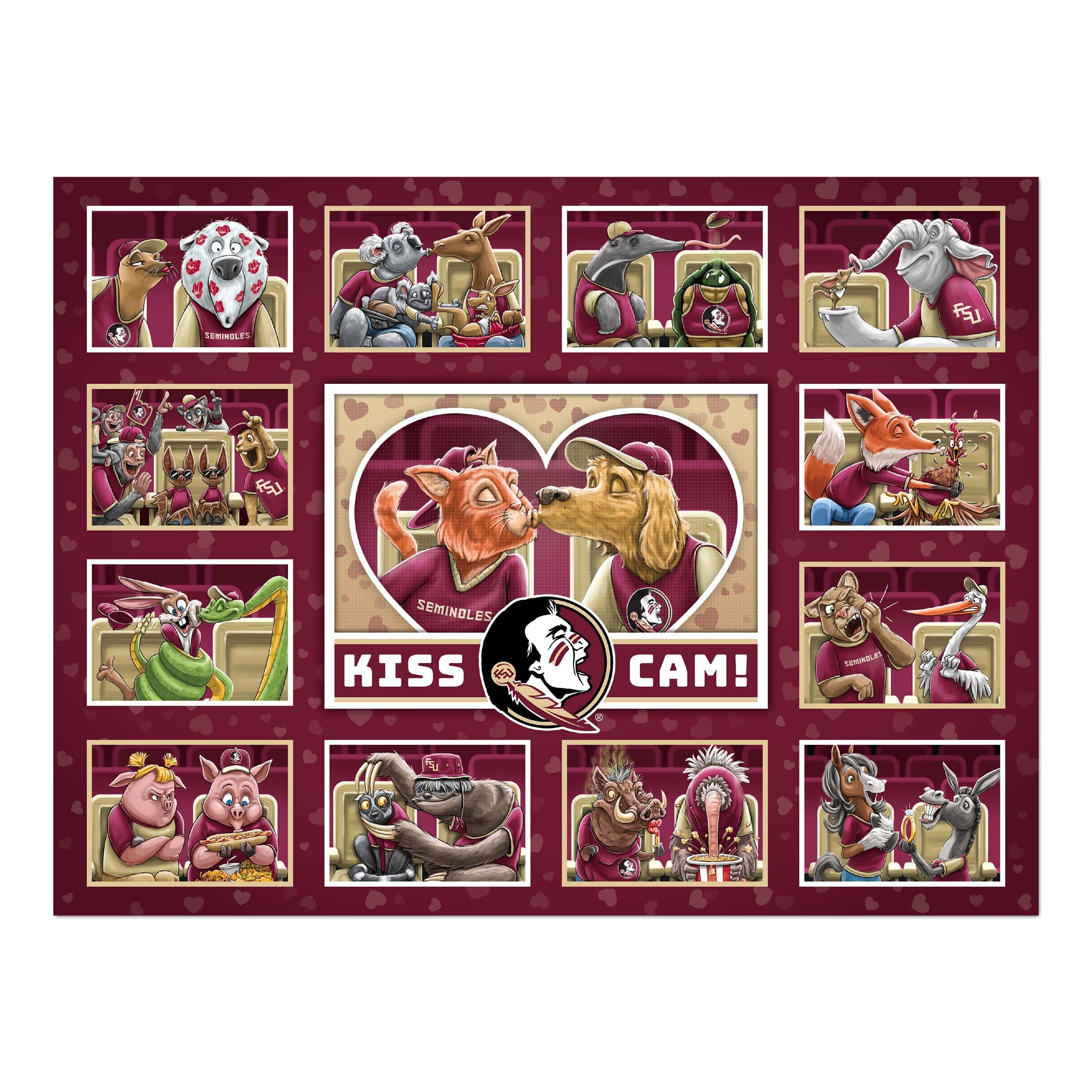 YouTheFan NCAA Florida State Seminoles Kiss Cam 500pc Puzzle - Sports Collectibles, Sports Memorabilia, Sports Fan Shop, Sports Gifts