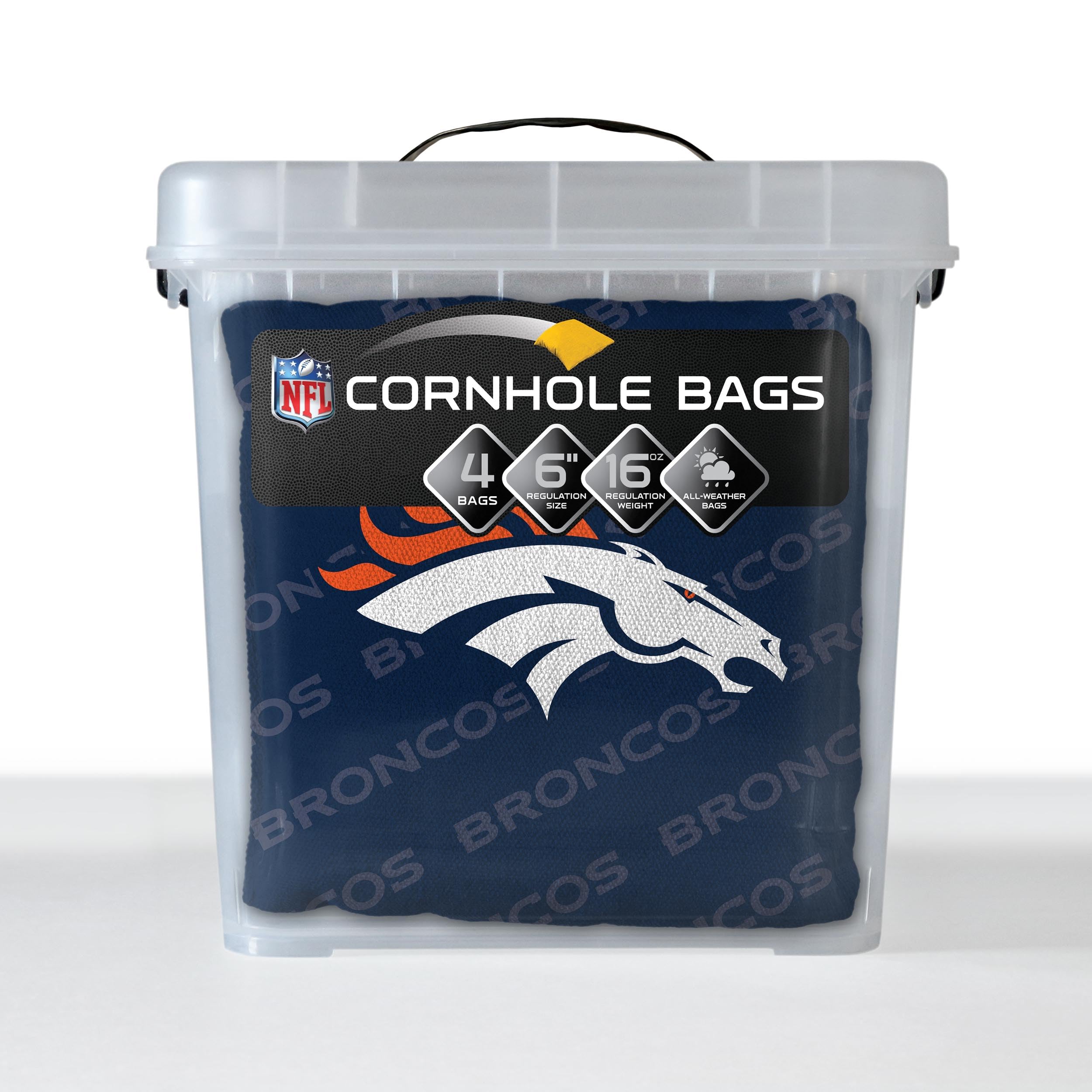 YouTheFan NFL Denver Broncos Cornhole Bags - 4PK - Blue - Sports Collectibles, Sports Memorabilia, Sports Fan Shop, Sports Gifts
