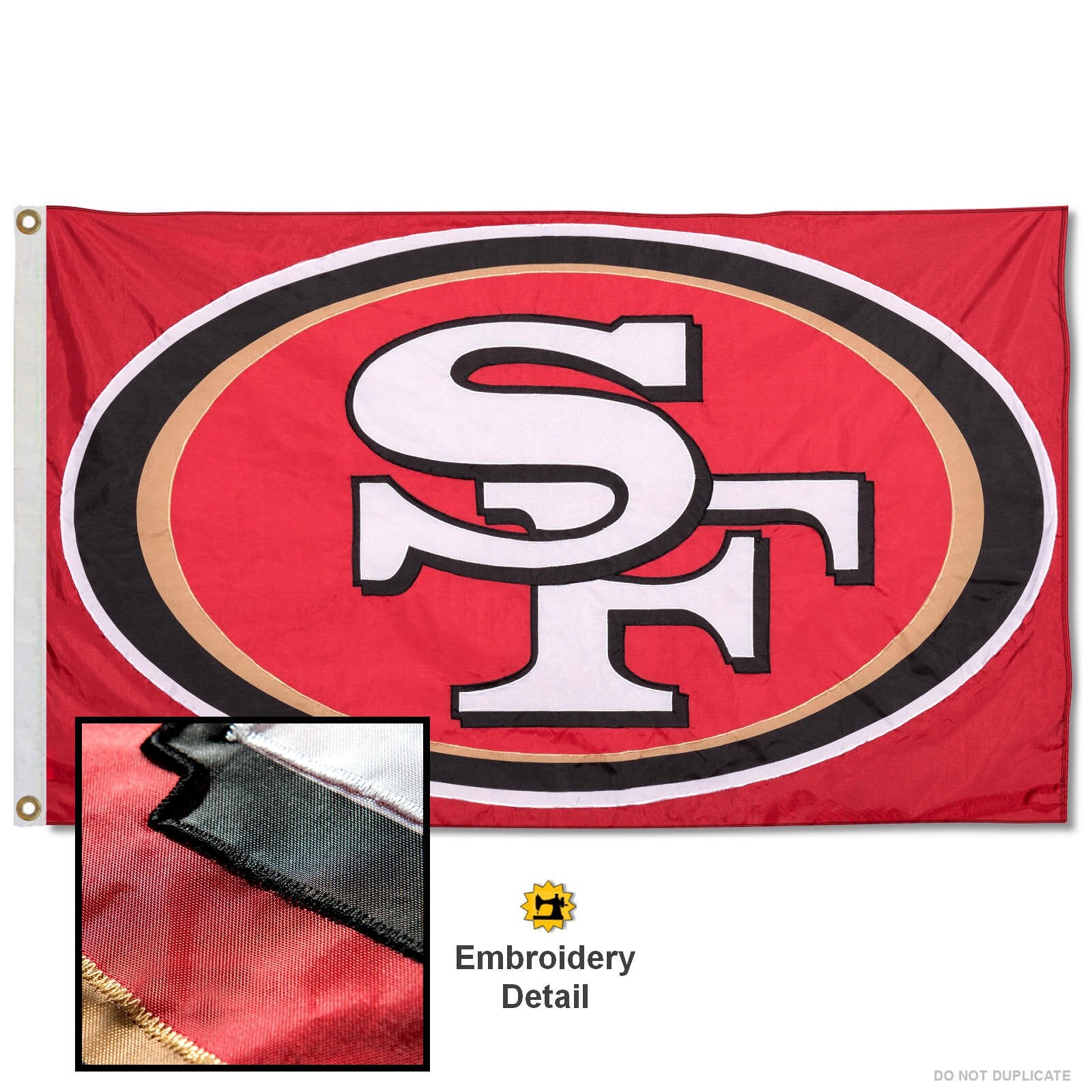 WinCraft San Francisco 49ers Embroidered Nylon Flag - Sports Collectibles, Sports Memorabilia, Sports Fan Shop, Sports Gifts