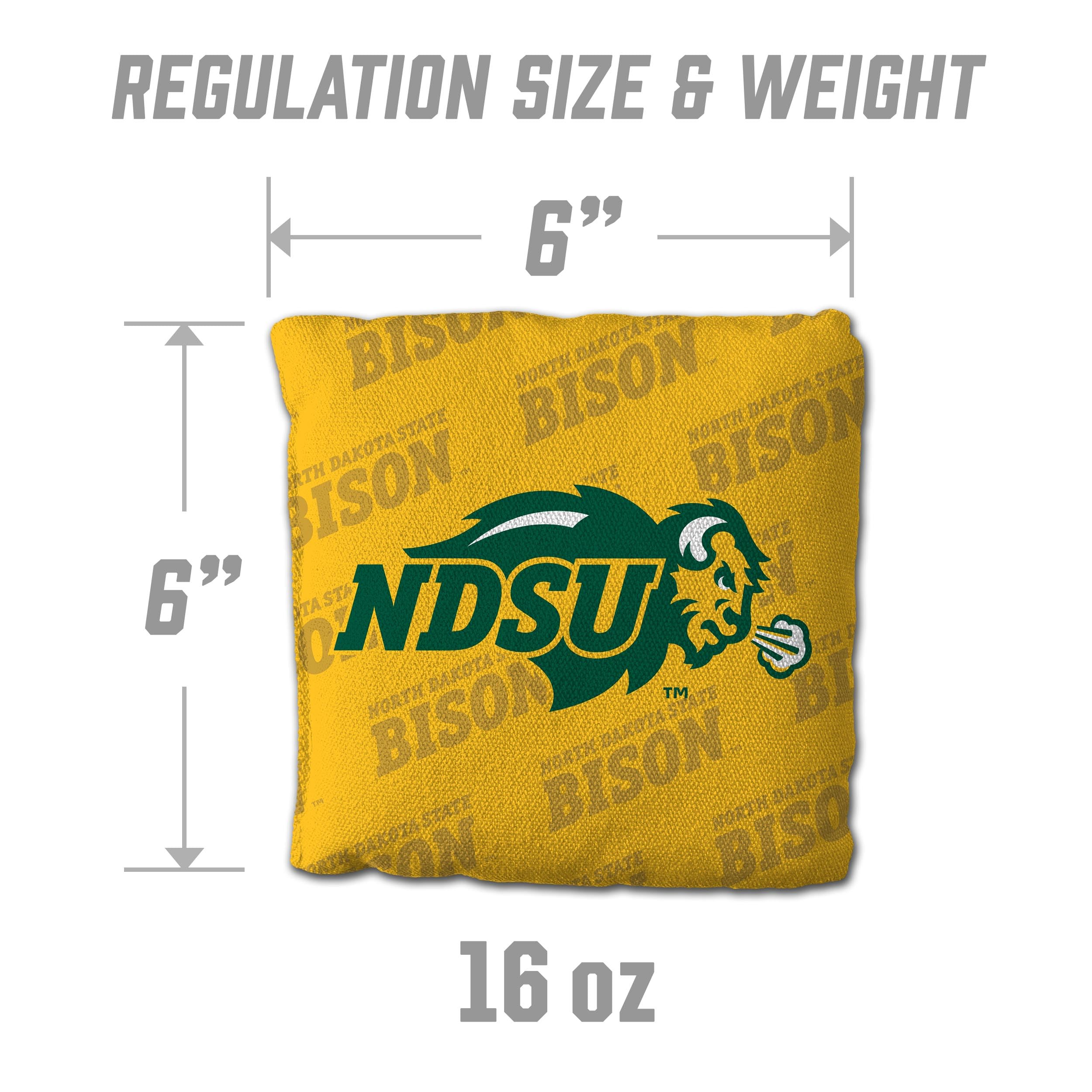 YouTheFan NCAA North Dakota State Bison Cornhole Bags - 4PK - Yellow - Sports Collectibles, Sports Memorabilia, Sports Fan Shop, Sports Gifts