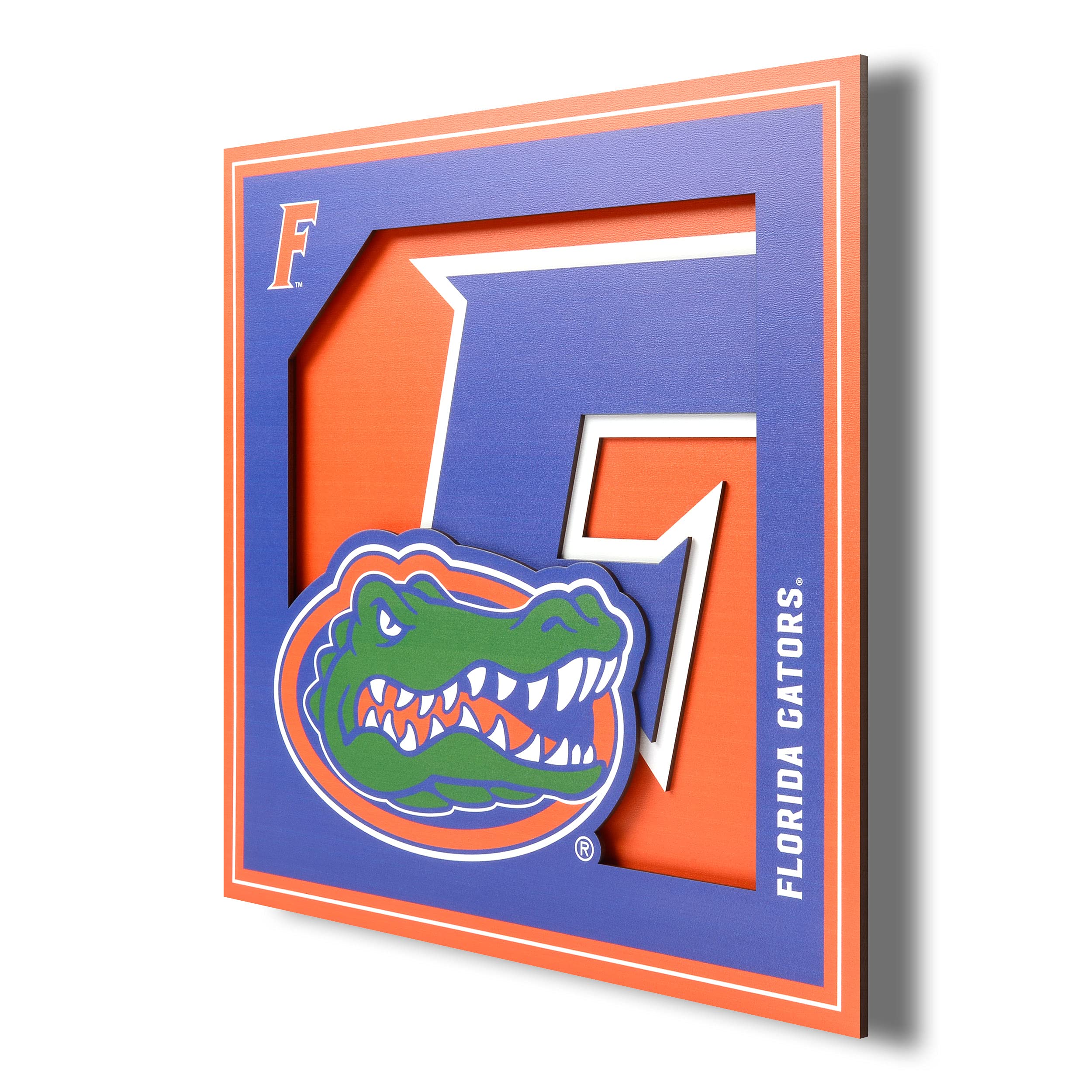 YouTheFan NCAA Florida Gators 3D Logo Series Wall Art - 12x12 - Sports Collectibles, Sports Memorabilia, Sports Fan Shop, Sports Gifts