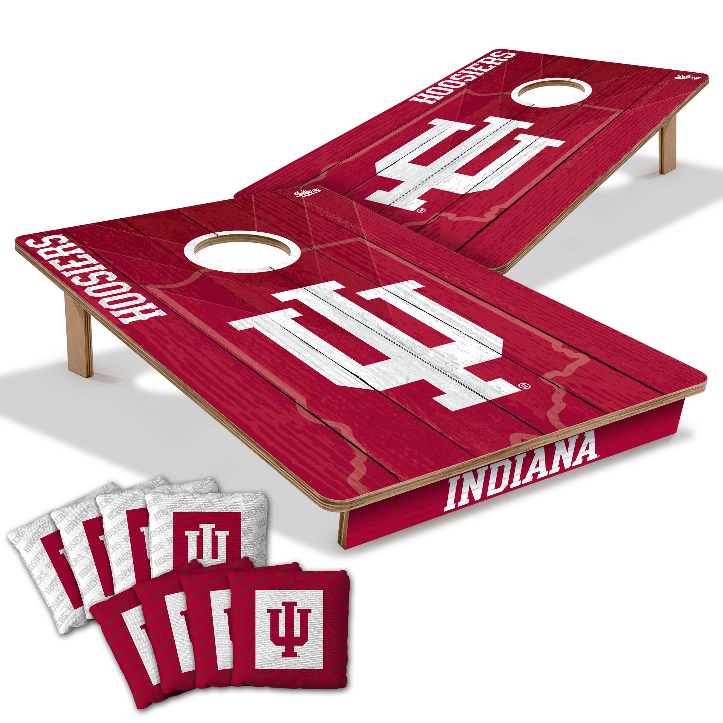 YouTheFan NCAA Indiana Hoosiers 2’ x 3’ Wood Cornhole Game with Logo Bags - Sports Collectibles, Sports Memorabilia, Sports Fan Shop, Sports Gifts