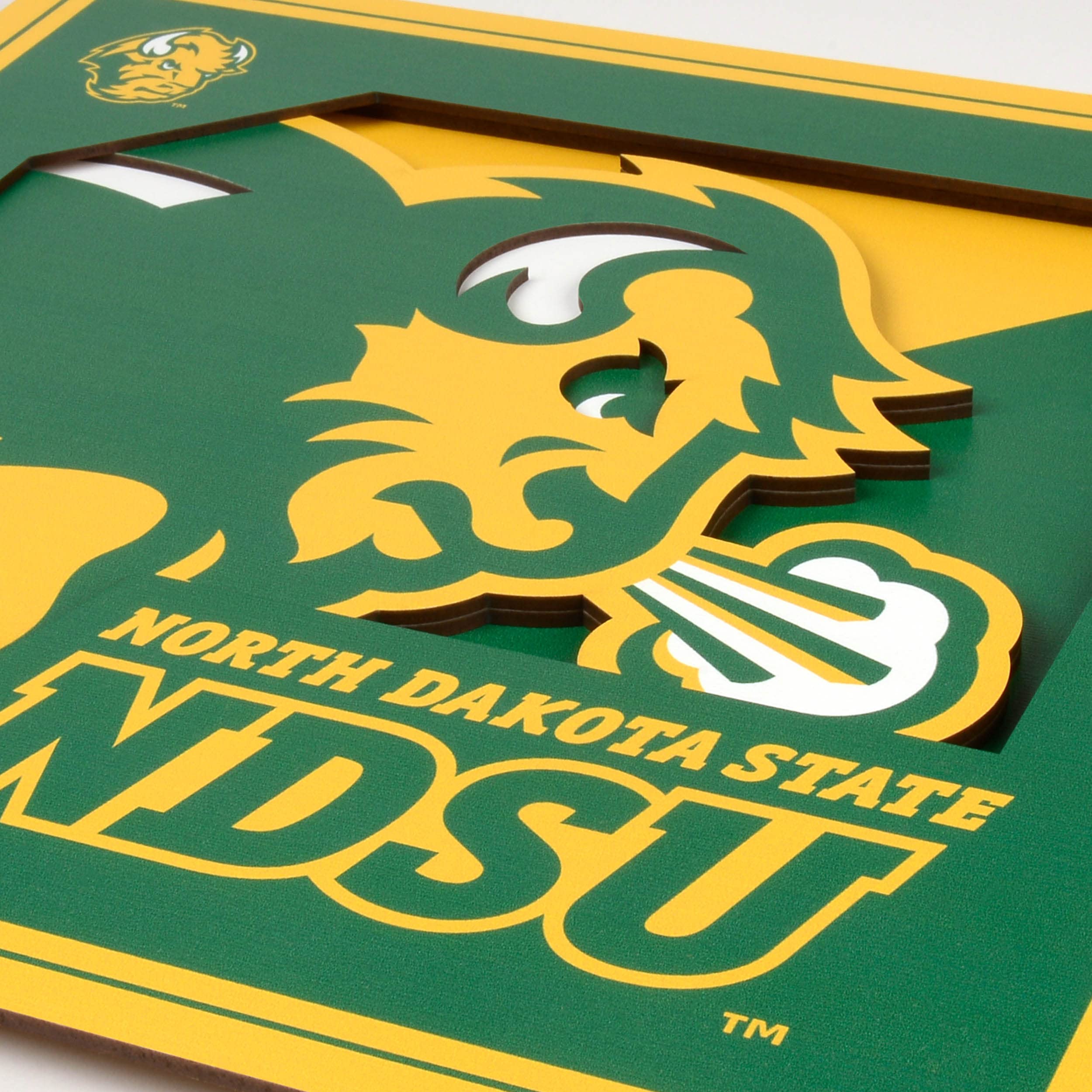 YouTheFan NCAA North Dakota State Bison 3D Logo Series Wall Art - 12x12 - Sports Collectibles, Sports Memorabilia, Sports Fan Shop, Sports Gifts