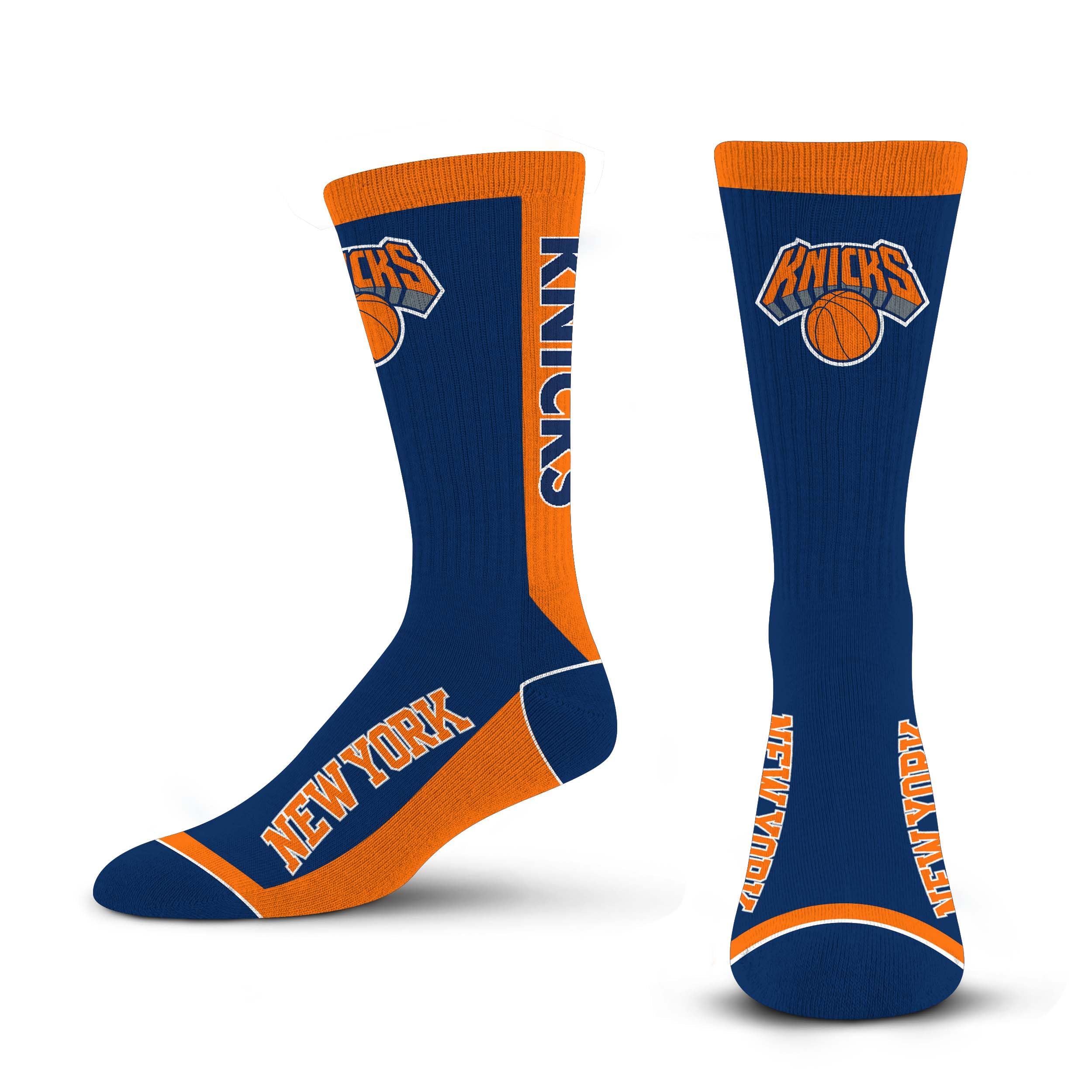 For Bare Feet NBA NEW YORK KNICKS MVP Crew Sock Team Color Large - Sports Gifts, Sports Memorabilia, Sports Collectibles, Fan Shop