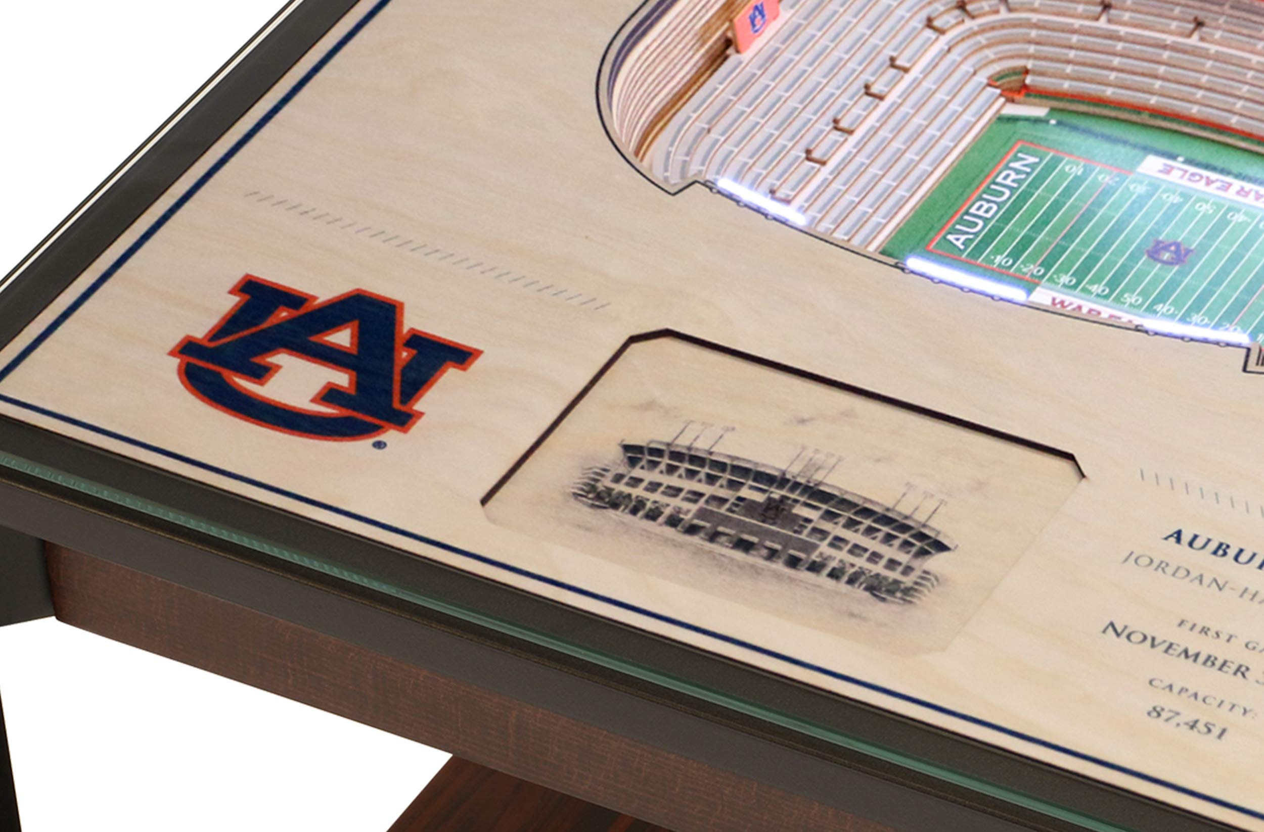 YouTheFan NCAA Auburn Tigers 25-Layer StadiumViews Lighted End Table - Jordan-Hare Stadium - Sports Collectibles, Sports Memorabilia, Sports Fan Shop, Sports Gifts