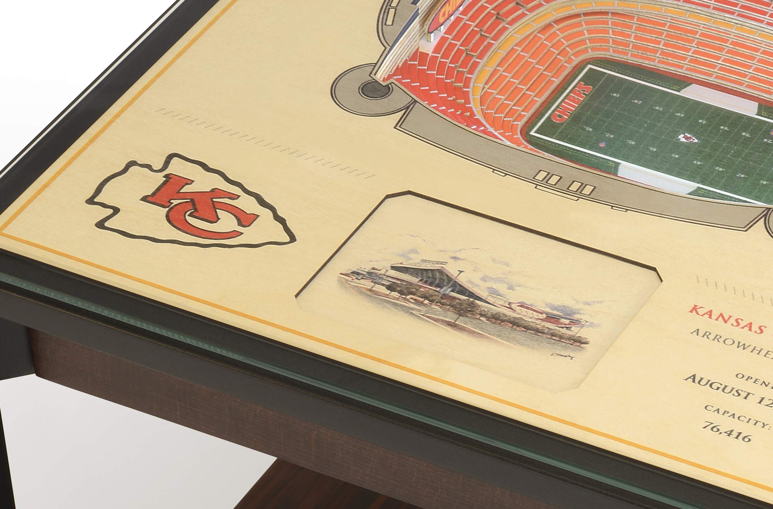 YouTheFan NFL Kansas City Chiefs 25-Layer StadiumView Lighted End Table - Sports Collectibles, Sports Memorabilia, Sports Fan Shop, Sports Gifts