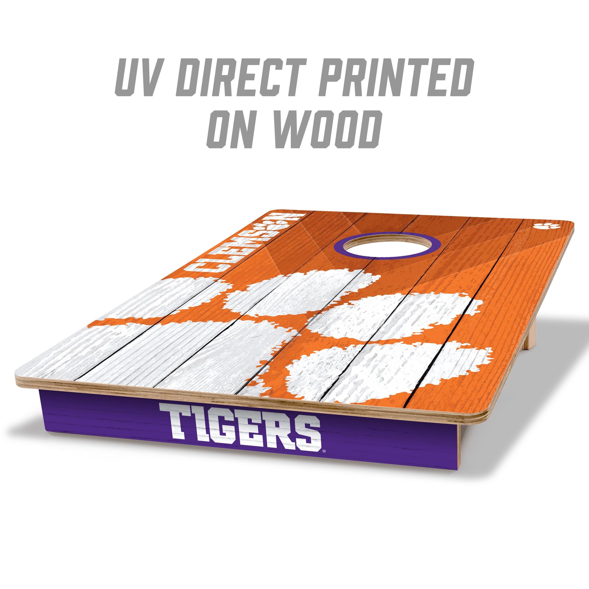 YouTheFan NCAA Clemson Tigers 2’ x 3’ Wood Cornhole Game with Logo Bags - Sports Collectibles, Sports Memorabilia, Sports Fan Shop, Sports Gifts