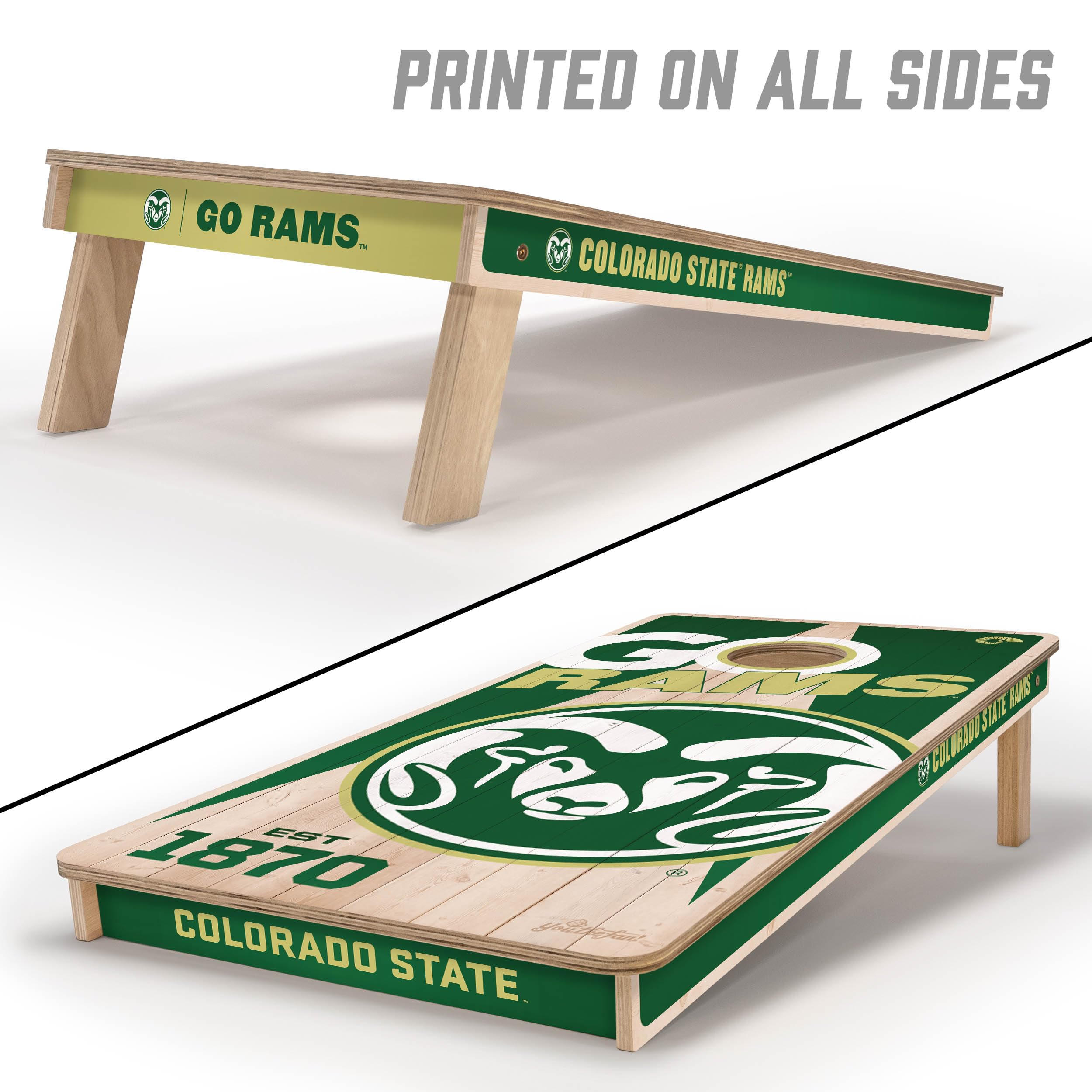YouTheFan NCAA Colorado State Rams 2’ x 4’ Professional Wood Cornhole Game with Logo Bags - Sports Collectibles, Sports Memorabilia, Sports Fan Shop, Sports Gifts