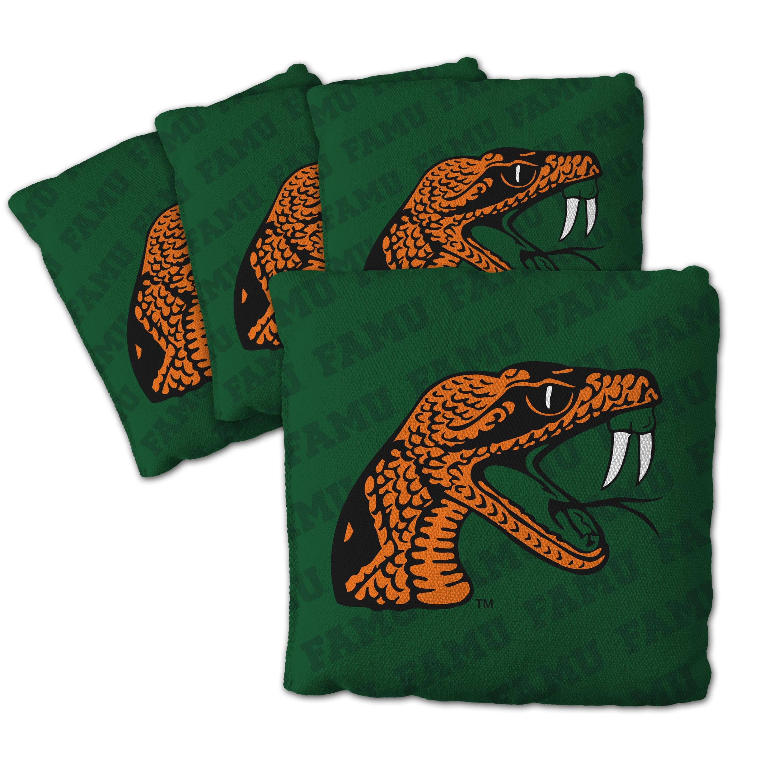 YouTheFan NCAA Florida A&M Rattler - Cornhole Bags - 4PK - Green - Sports Collectibles, Sports Memorabilia, Sports Fan Shop, Sports Gifts