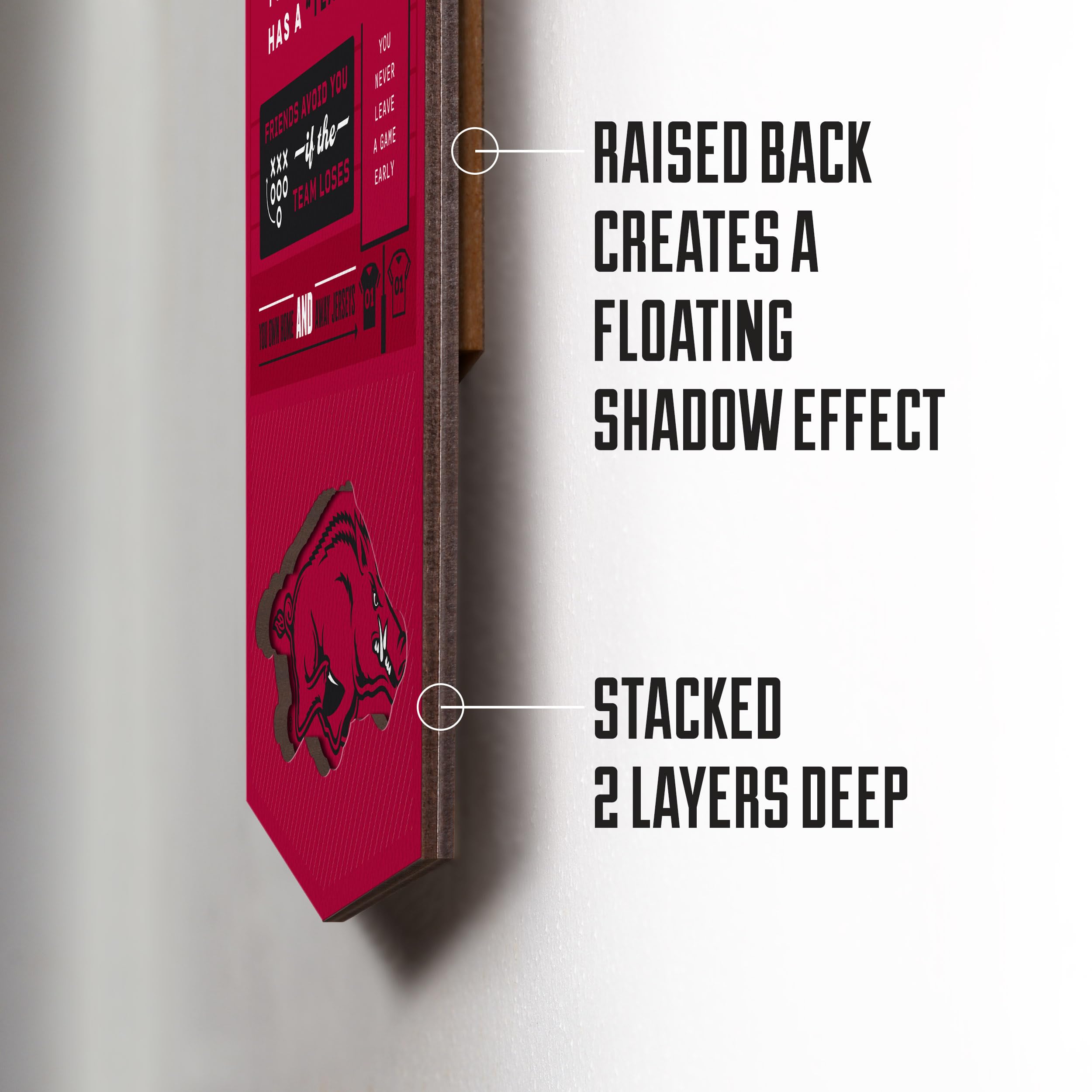 YouTheFan Officially-licensed NCAA Arkansas Razorbacks 6x19 Top 10 Signs Banner - humorous descriptions - fun sports fan phrases, original design, indoor team wall decor fan gift - Sports Collectibles, Sports Memorabilia, Sports Fan Shop, Sports Gifts