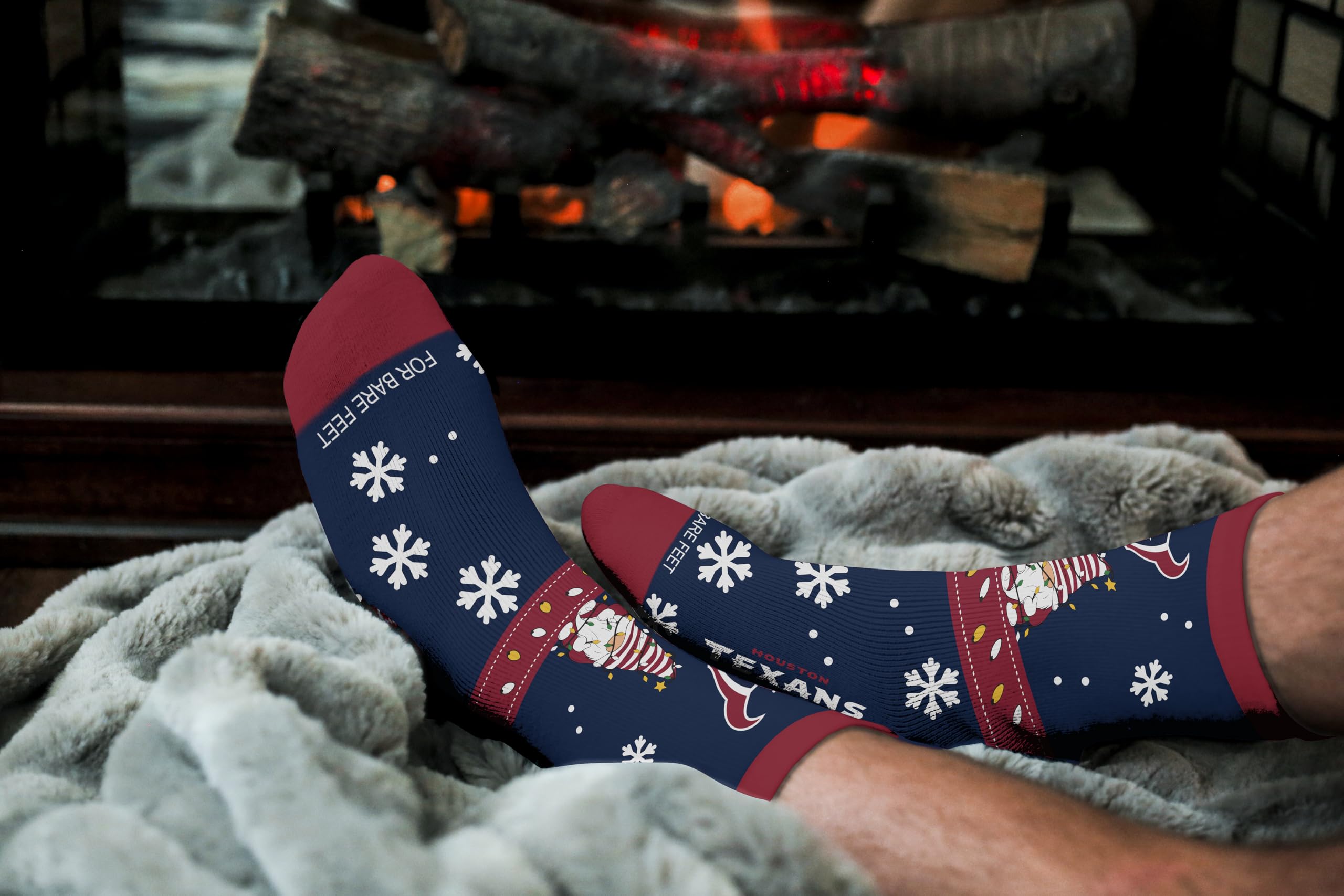 For Bare Feet NFL HOUSTON TEXANS Holiday Sweater Gnome Team Colors Large - Sports Gifts, Sports Memorabilia, Sports Collectibles, Fan Shop