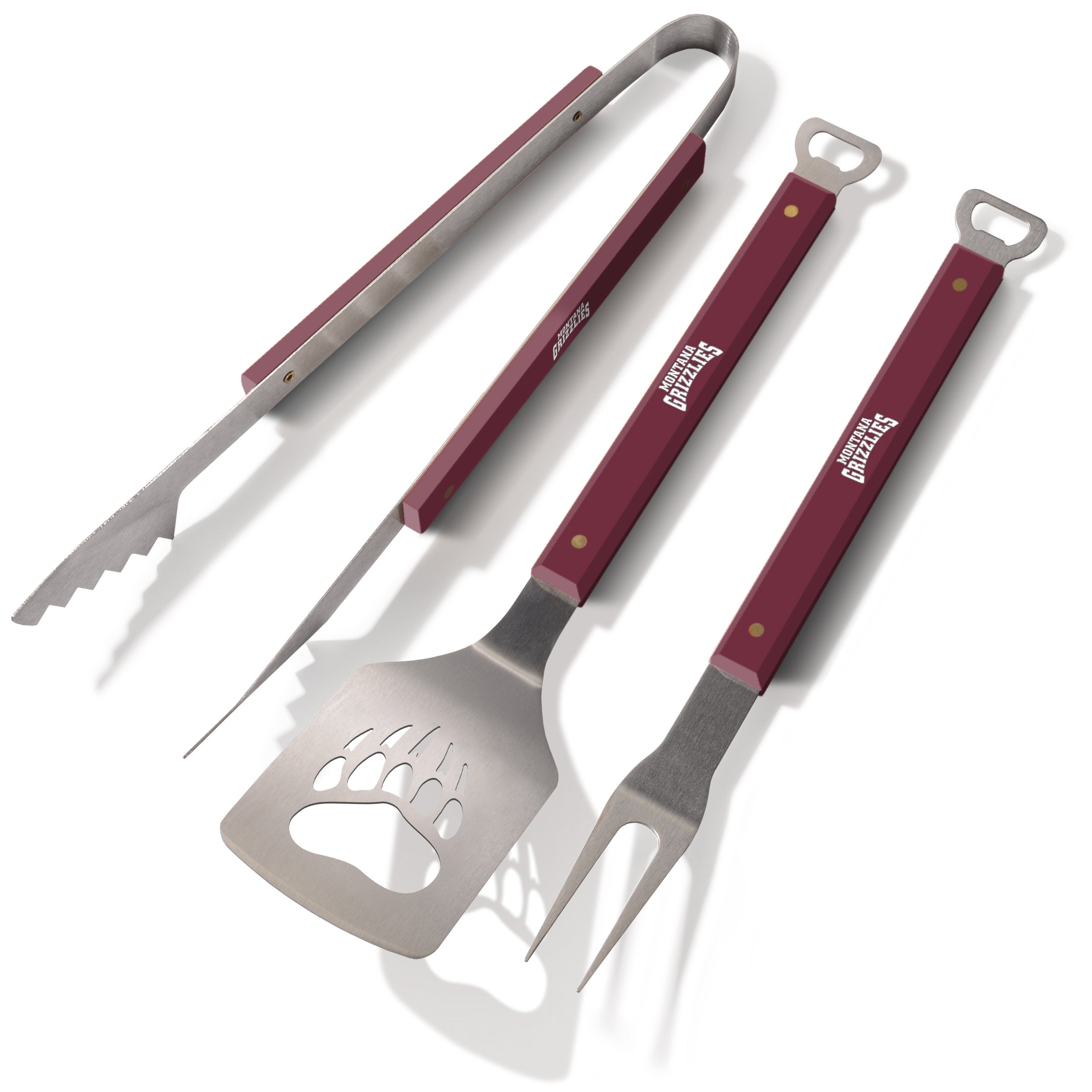 YouTheFan 5021800 NCAA Montana Grizzlies Spirit Series 3-Piece BBQ Set, 22" x 9", Team Colors - Sports Collectibles, Sports Memorabilia, Sports Fan Shop, Sports Gifts