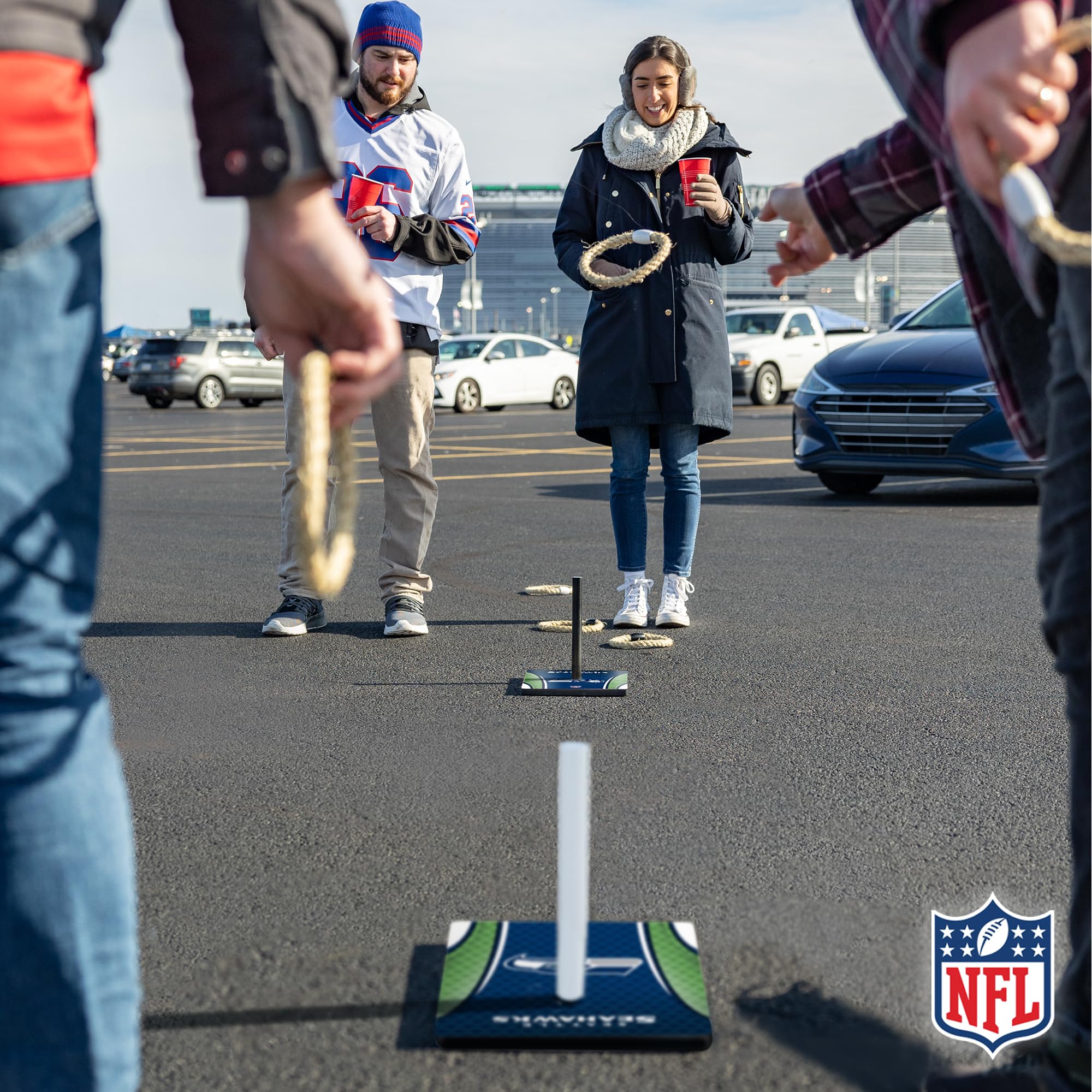 Wild Sports NFL Quoits Set with Direct Print HD Team Graphics – Tailgate Ring Toss Game – Great Gift for Any Football Fan! Ring Toss Family Outdoor Games for The Beach, BBQ, or Tailgate Party - Sports Collectibles, Sports Memorabilia, Sports Fan Shop, Sports Gifts