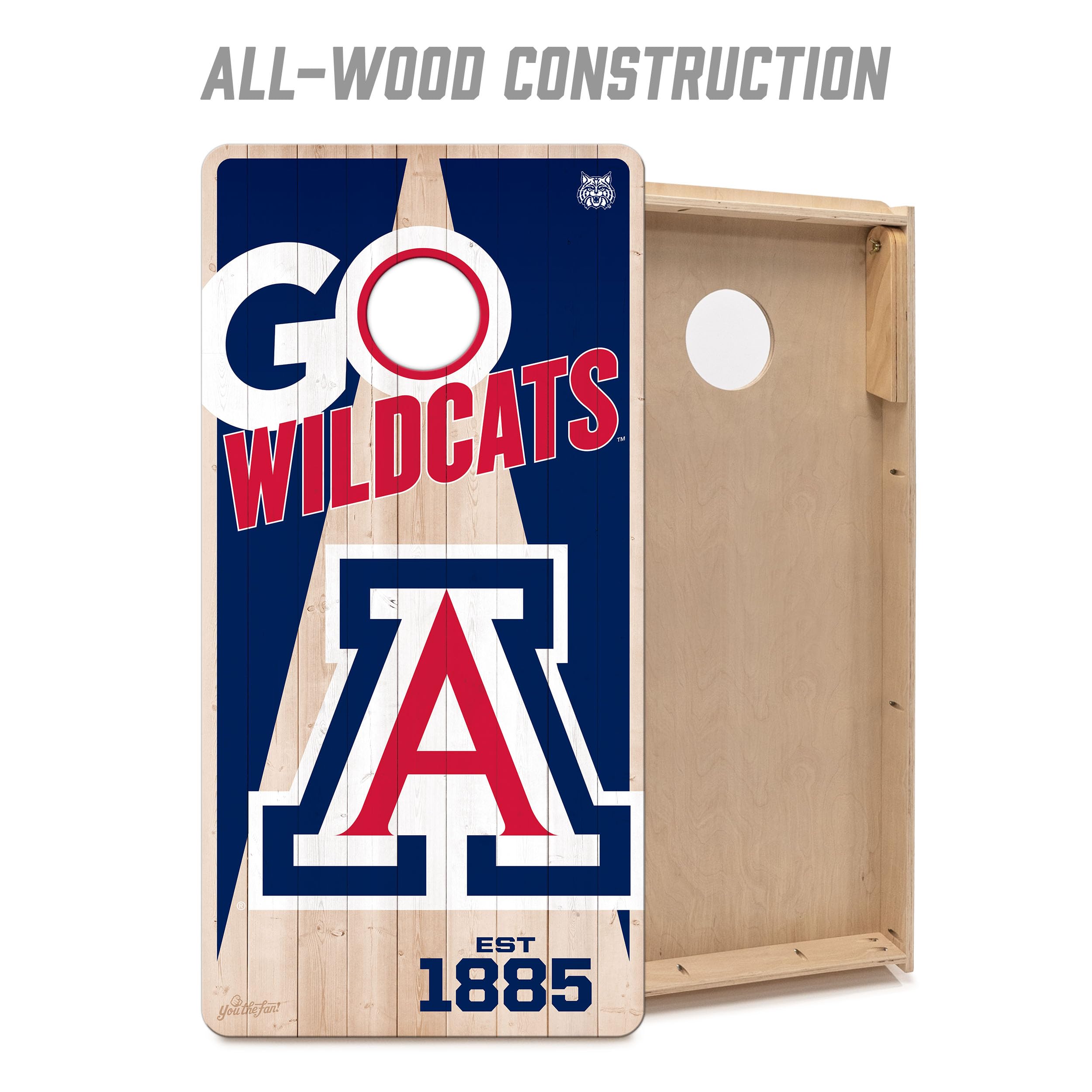 YouTheFan NCAA Arizona Wildcats 2’ x 4’ Professional Wood Cornhole Game with Logo Bags - Sports Collectibles, Sports Memorabilia, Sports Fan Shop, Sports Gifts