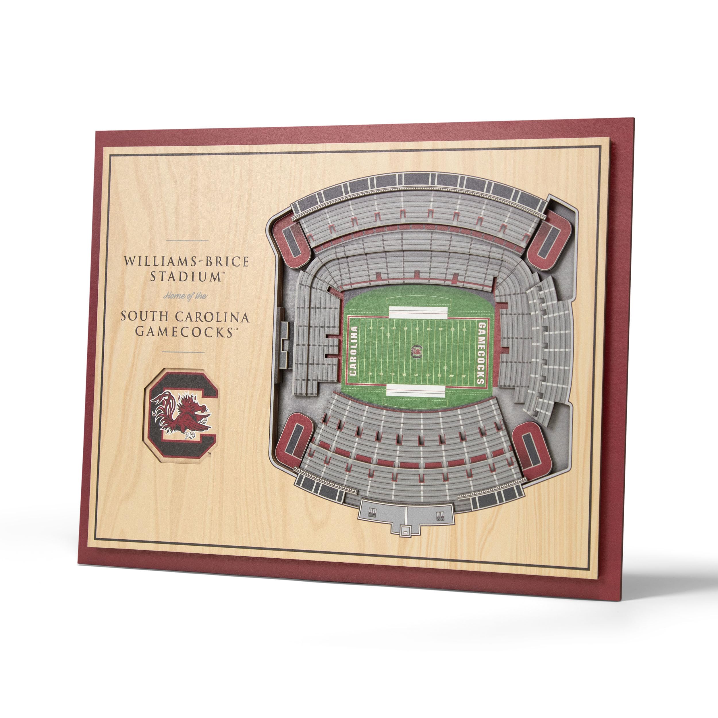 YouTheFan NCAA South Carolina Gamecocks 5-Layer StadiumView 3D Wall Art - Williams-Brice Stadium - Sports Collectibles, Sports Memorabilia, Sports Fan Shop, Sports Gifts