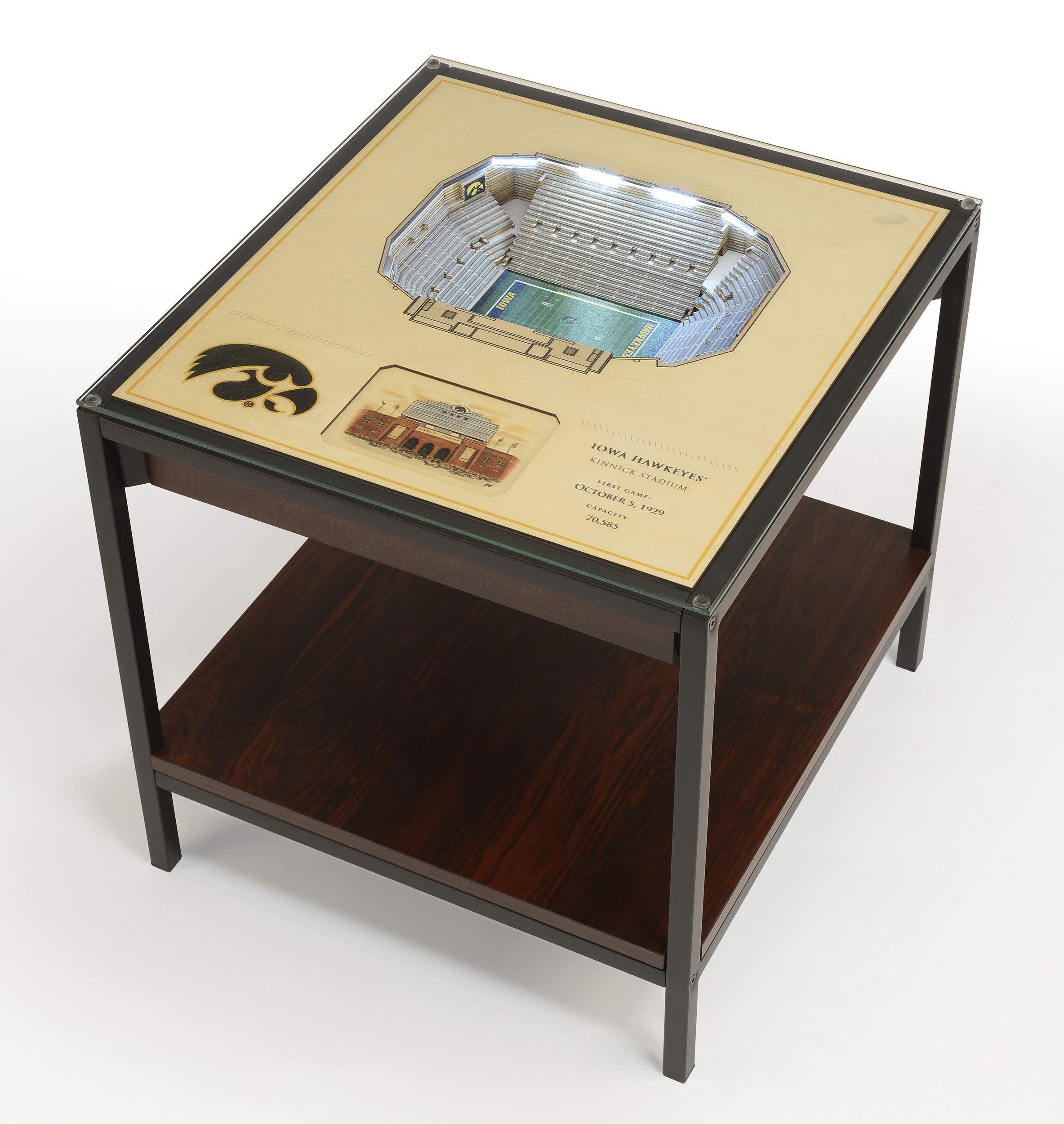 YouTheFan NCAA Iowa Hawkeyes 25-Layer StadiumViews End Table - Kinnick Stadium - Sports Collectibles, Sports Memorabilia, Sports Fan Shop, Sports Gifts