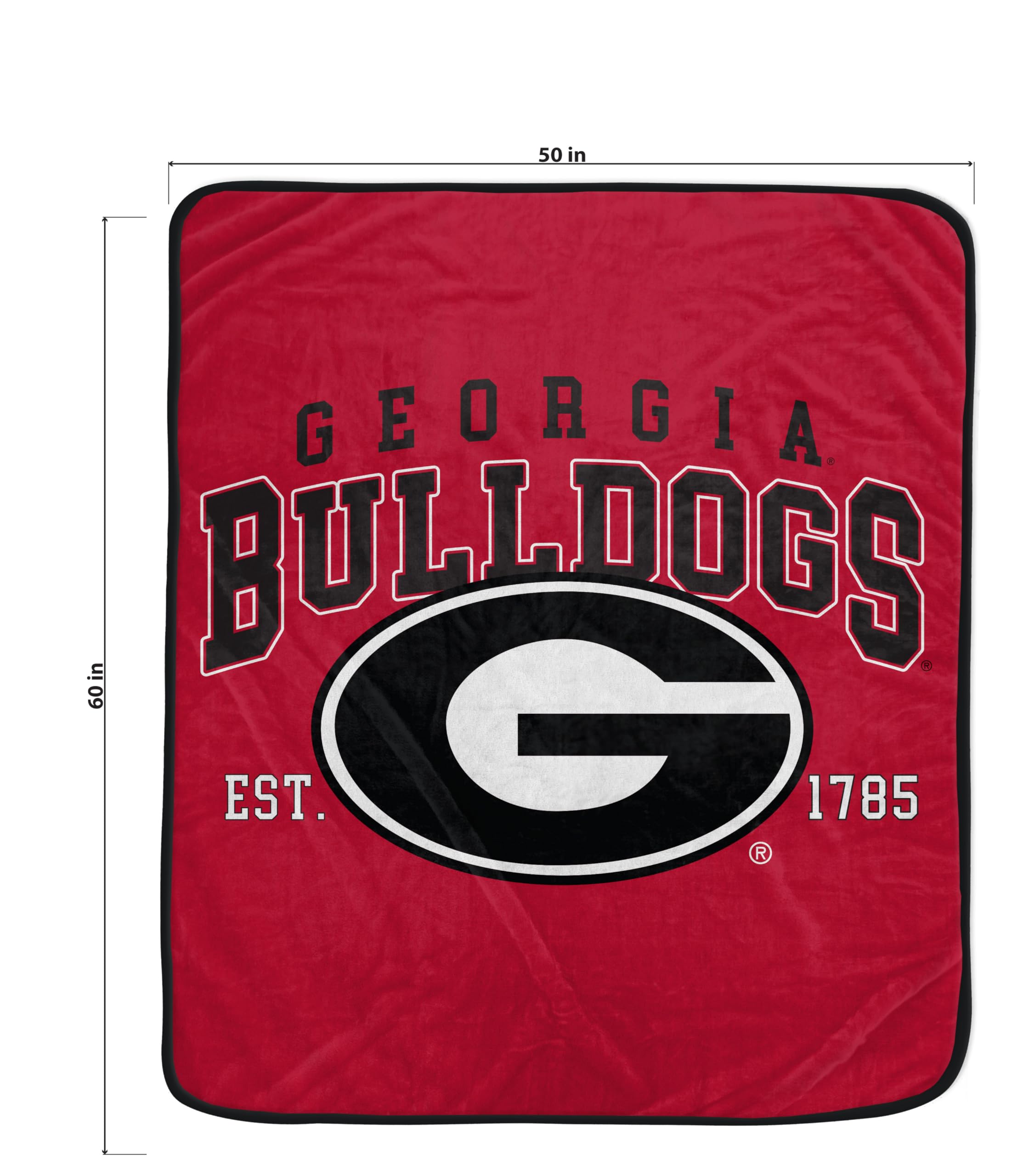 NCAA Georgia Bulldogs Vintage Arch Block Ultra Soft Blanket - Sports Gifts, Sports Memorabilia, Sports Collectibles, Fan Shop