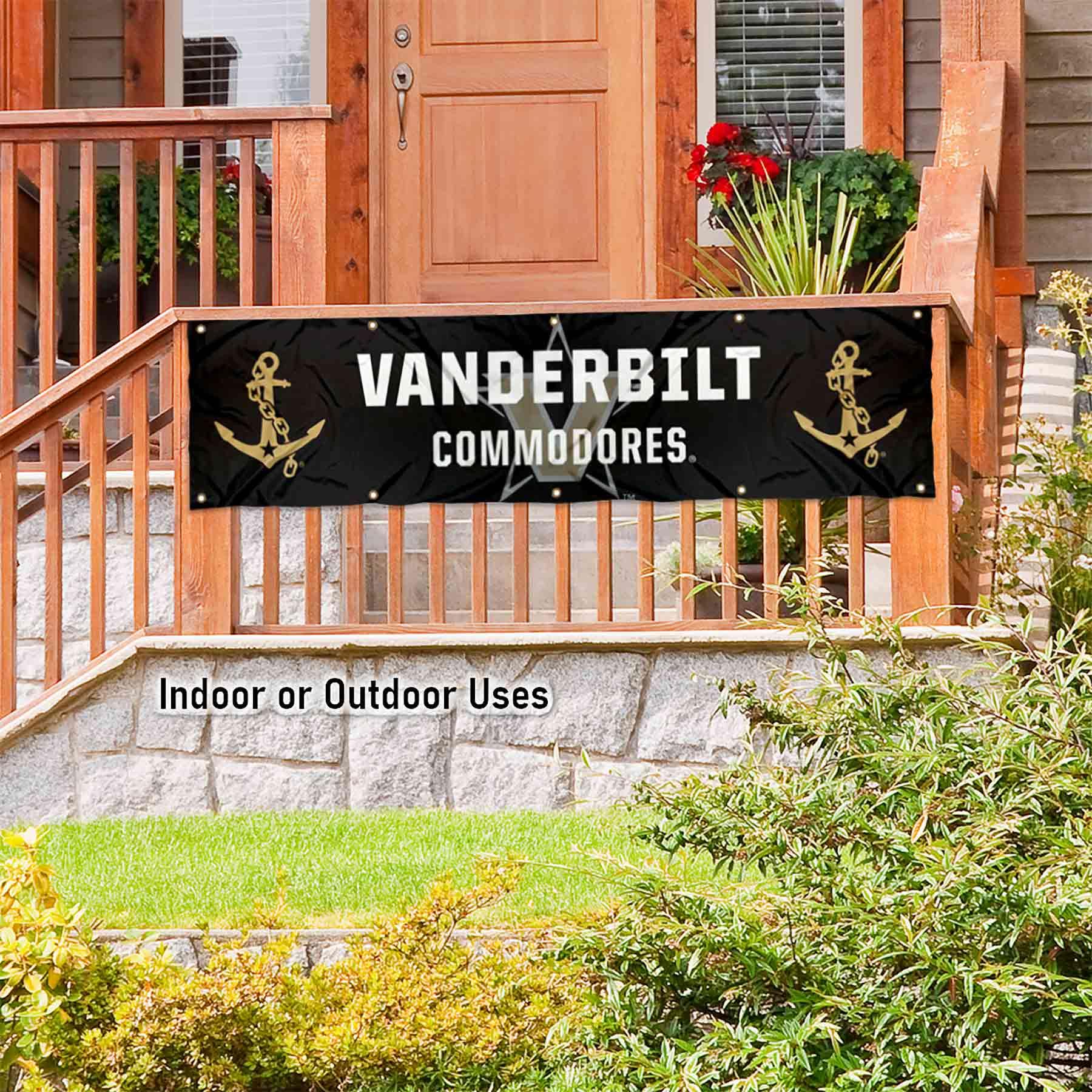 College Flags & Banners Co. Vanderbilt Commodores Large 2x8 Foot Banner - Sports Collectibles, Sports Memorabilia, Sports Fan Shop, Sports Gifts