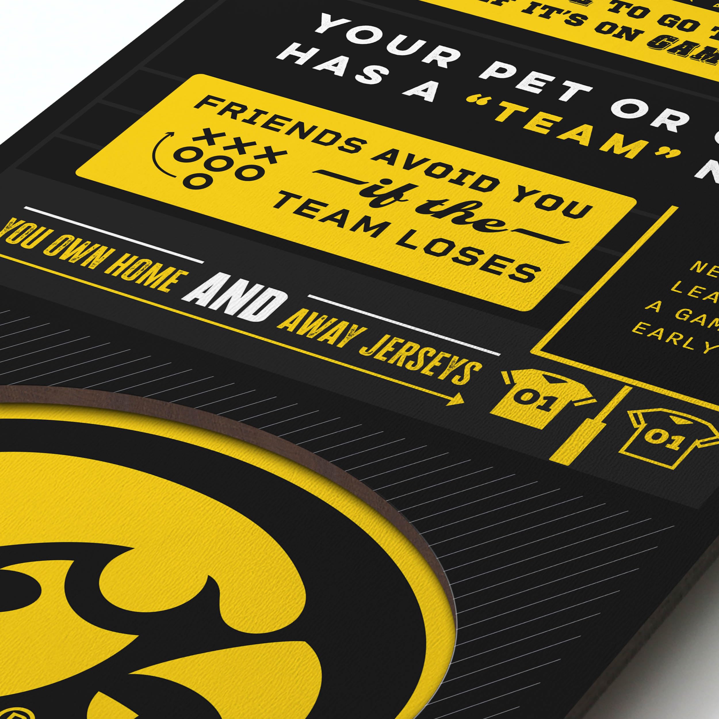 YouTheFan Officially-licensed NCAA Iowa Hawkeyes 6x19 Top 10 Signs Banner - humorous descriptions - fun sports fan phrases, original design, indoor team wall decor fan gift - Sports Collectibles, Sports Memorabilia, Sports Fan Shop, Sports Gifts