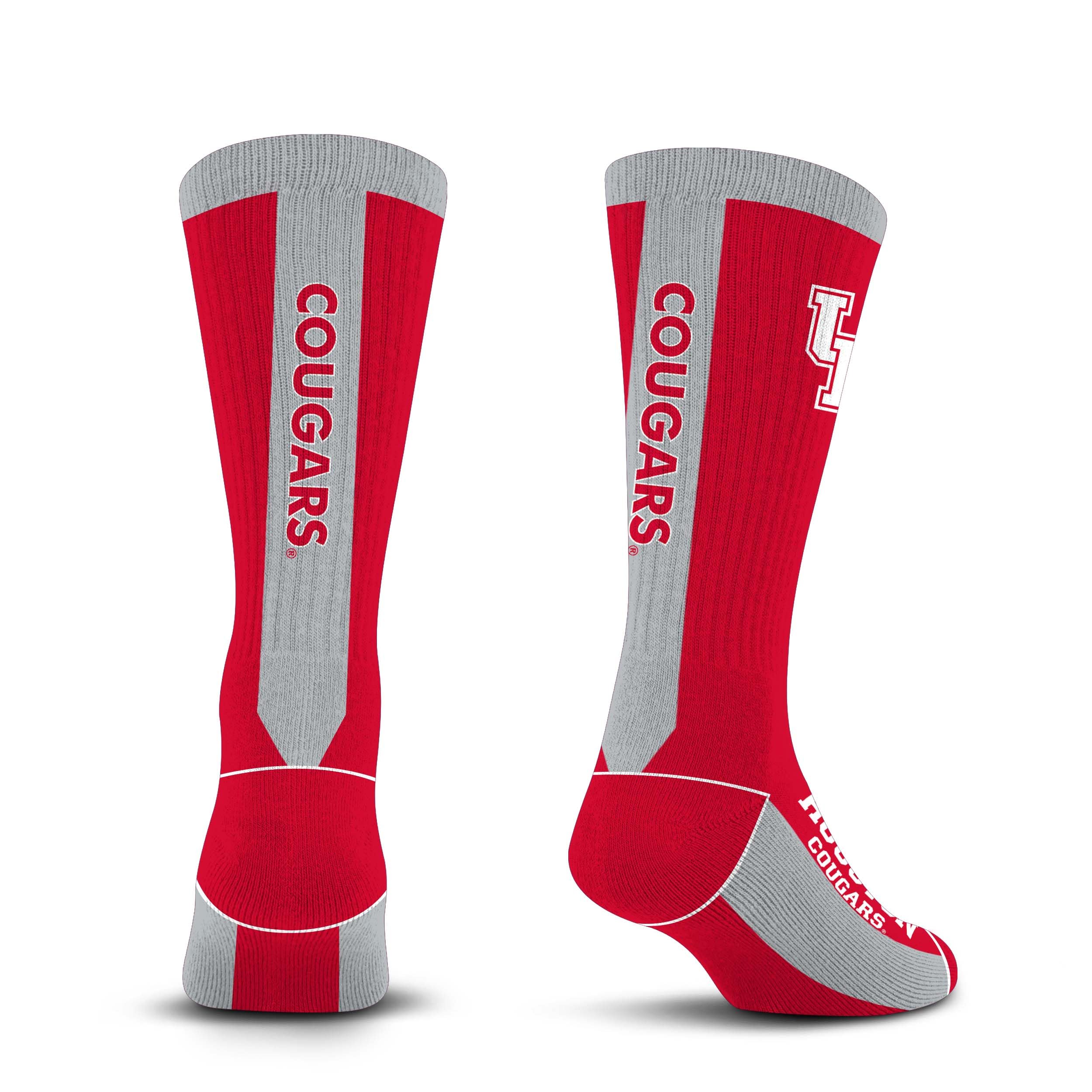 For Bare Feet NCAA HOUSTON COUGARS MVP Crew Sock Team Color Large - Sports Gifts, Sports Memorabilia, Sports Collectibles, Fan Shop