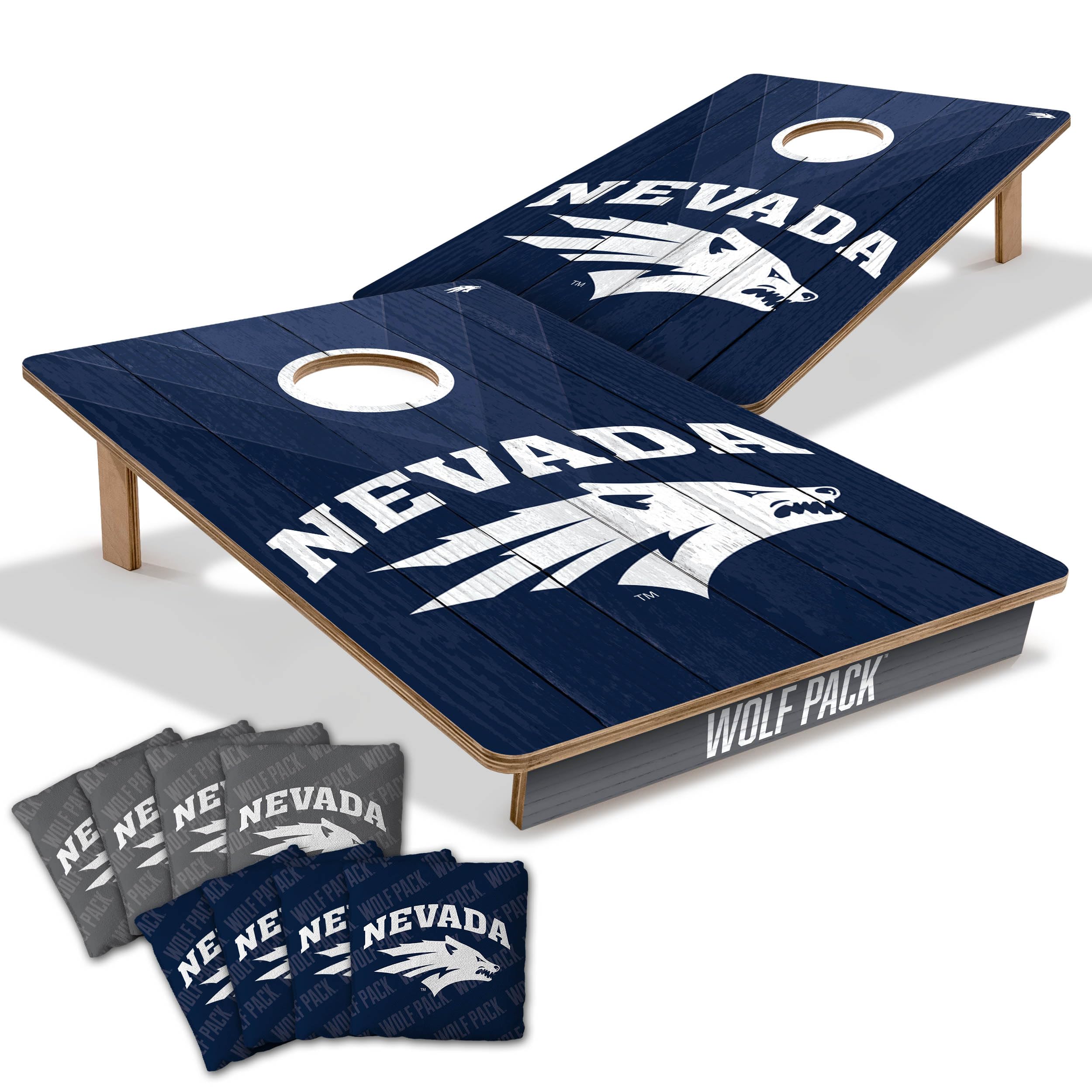YouTheFan NCAA Nevada Wolf Pack 2’ x 3’ Wood Cornhole Game with Logo Bags - Sports Collectibles, Sports Memorabilia, Sports Fan Shop, Sports Gifts