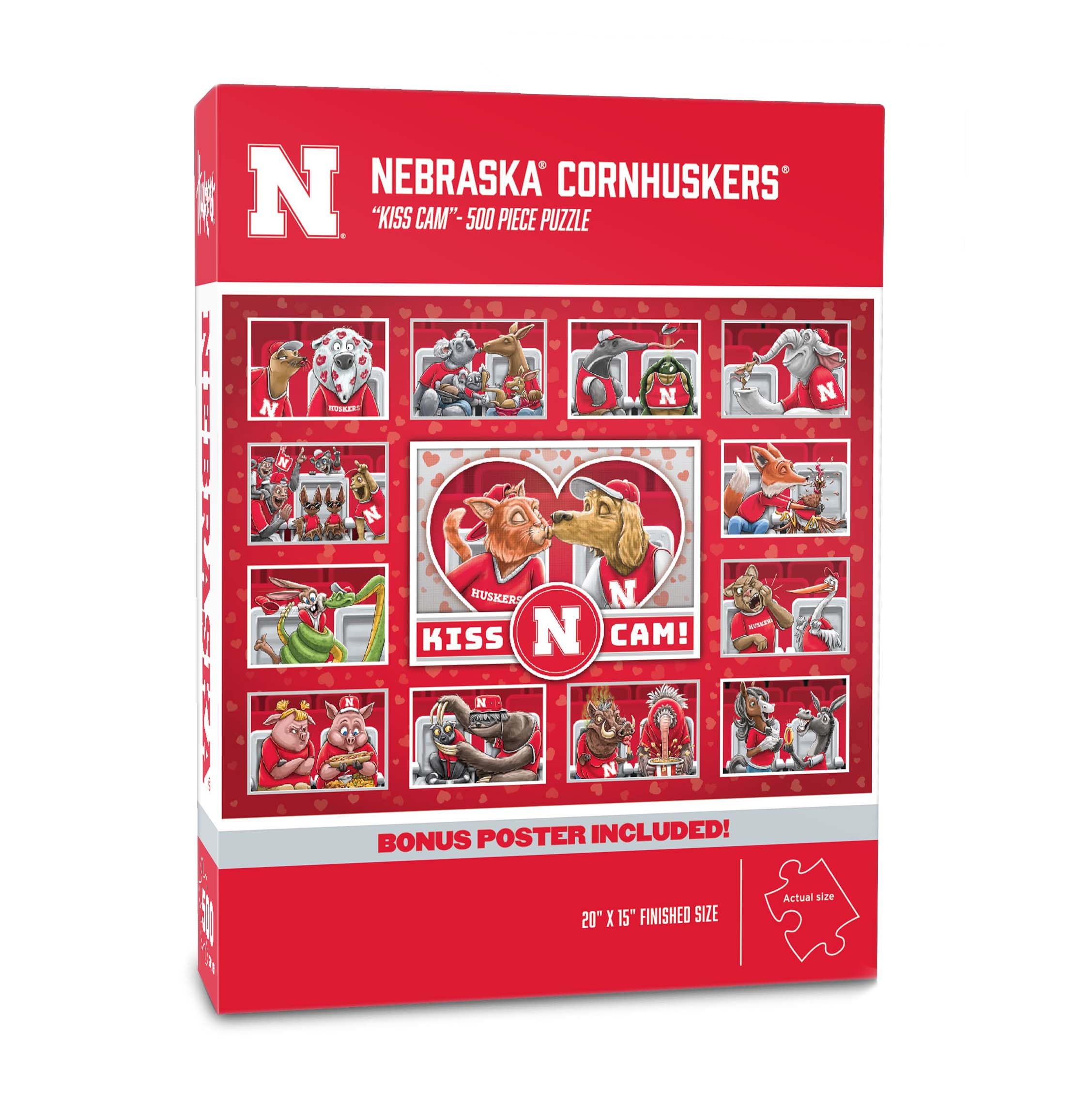 YouTheFan NCAA Nebraska Cornhuskers Kiss Cam 500pc Puzzle - Sports Collectibles, Sports Memorabilia, Sports Fan Shop, Sports Gifts