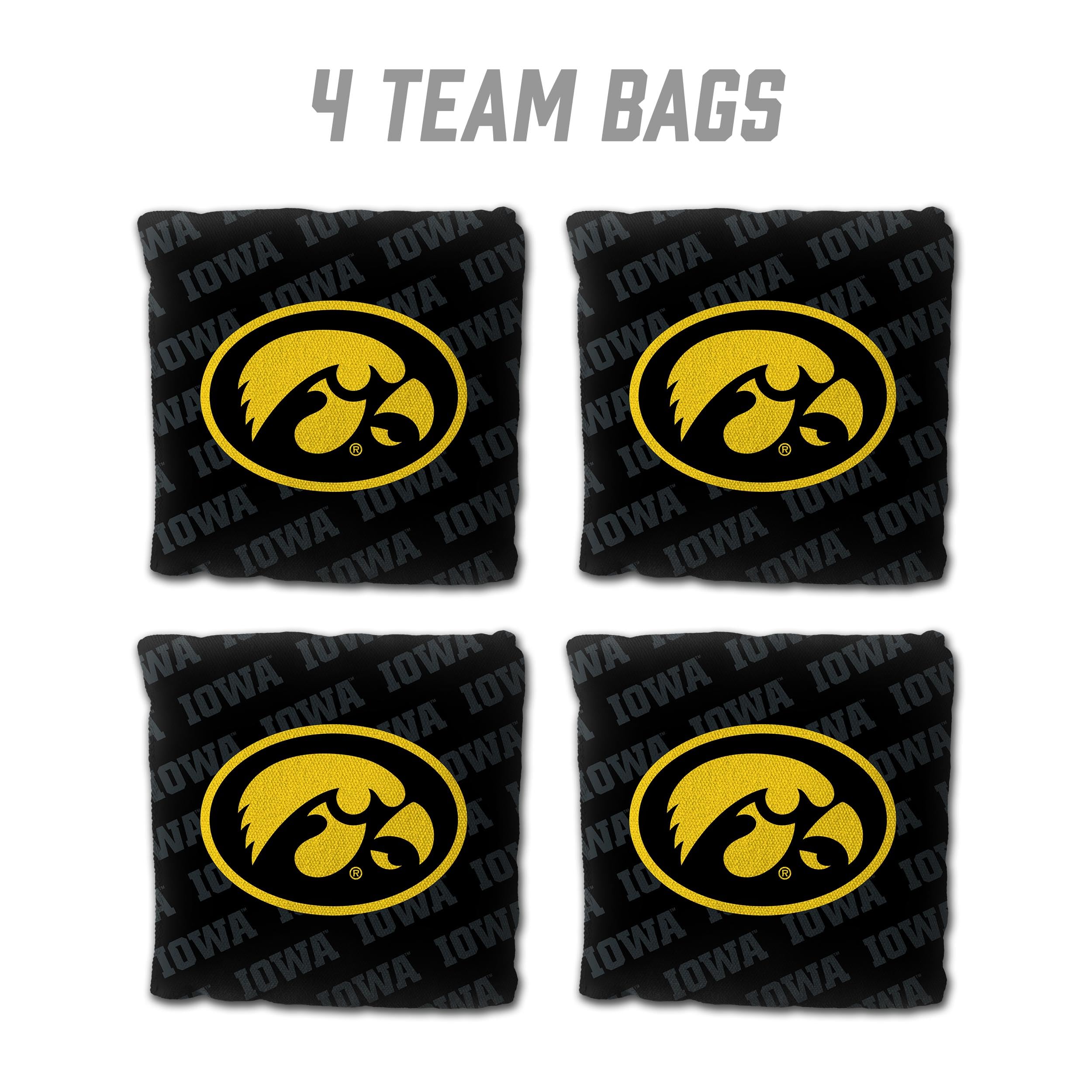 YouTheFan NCAA Iowa Hawkeyes Cornhole Bags - 4PK - Black - Sports Collectibles, Sports Memorabilia, Sports Fan Shop, Sports Gifts