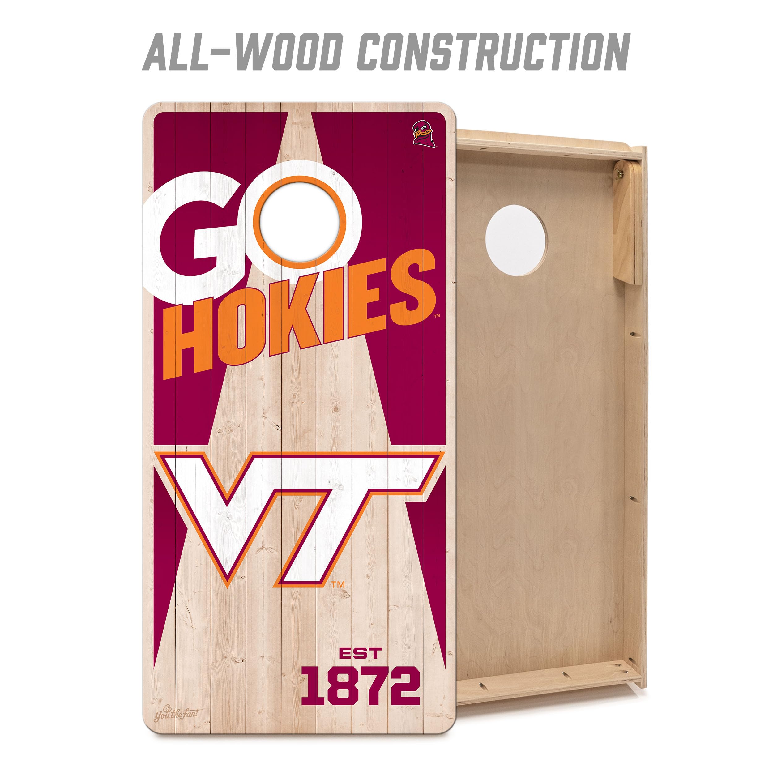 YouTheFan NCAA Virginia Tech Hokies 2’ x 4’ Professional Wood Cornhole Game with Logo Bags - Sports Collectibles, Sports Memorabilia, Sports Fan Shop, Sports Gifts