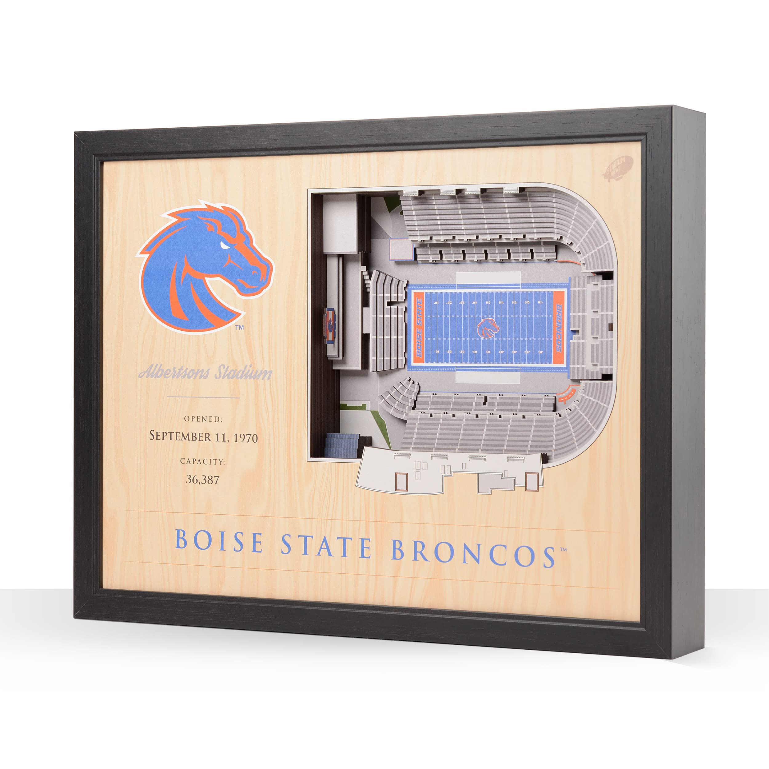 YouTheFan NCAA Boise State Broncos 25-Layer StadiumViews 3D Wall Art - Albertsons Stadium - Sports Collectibles, Sports Memorabilia, Sports Fan Shop, Sports Gifts