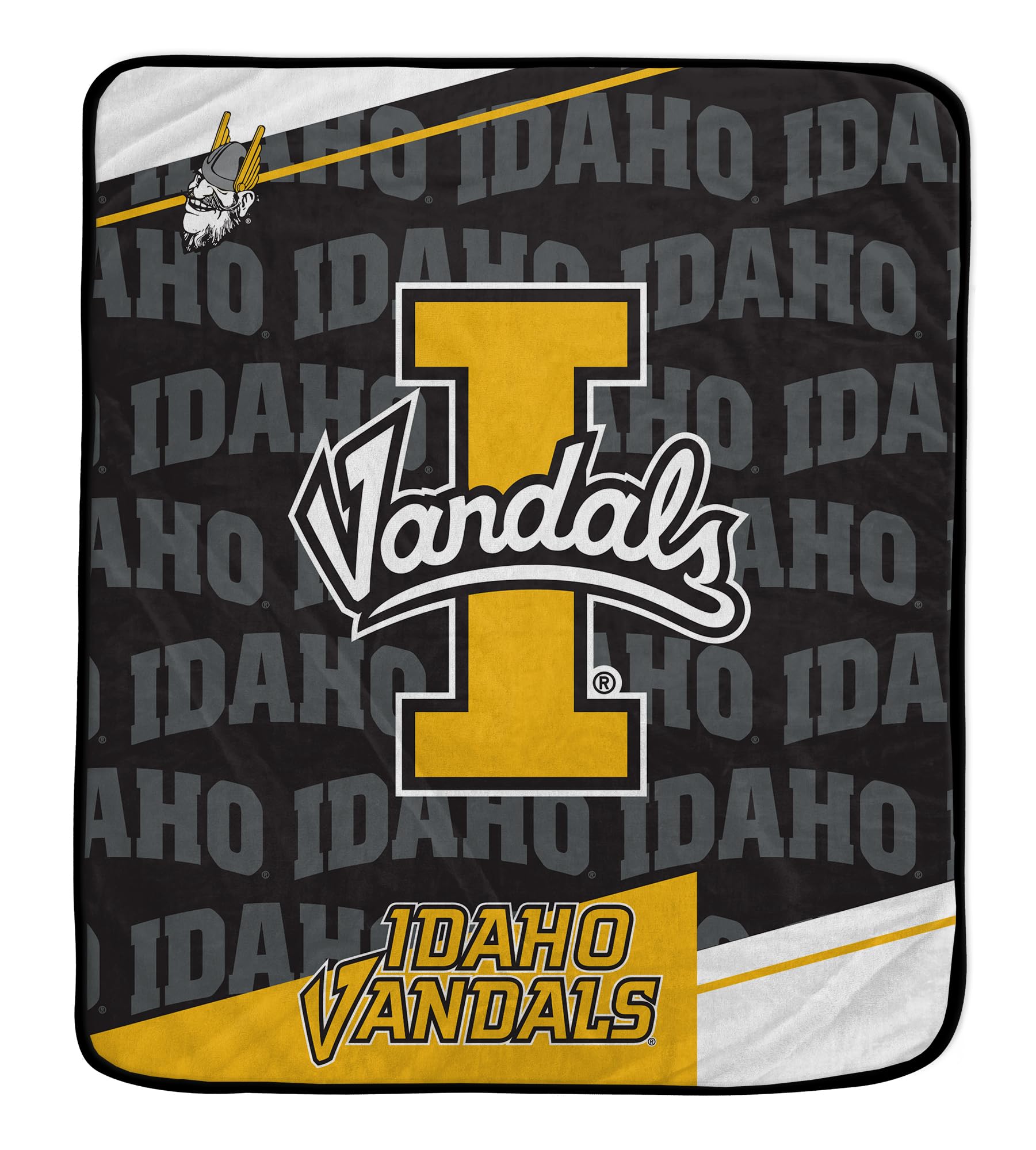 Pegasus Sports NCAA Idaho Vandals Diagonal Ghost Ultra Soft Blanket - Sports Gifts, Sports Memorabilia, Sports Collectibles, Fan Shop