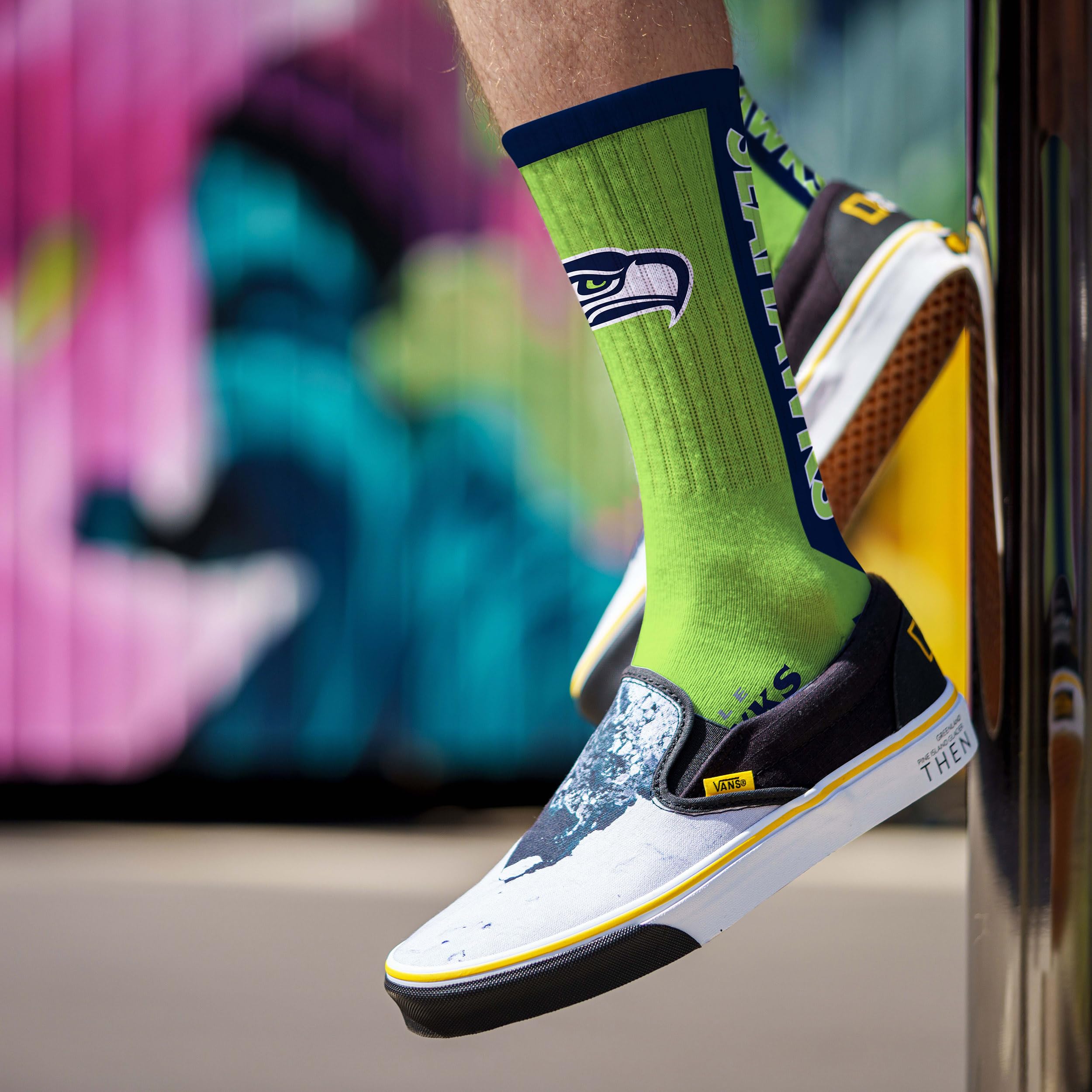 For Bare Feet NFL SEATTLE SEAHAWKS MVP Crew Sock Team Color Large - Sports Gifts, Sports Memorabilia, Sports Collectibles, Fan Shop