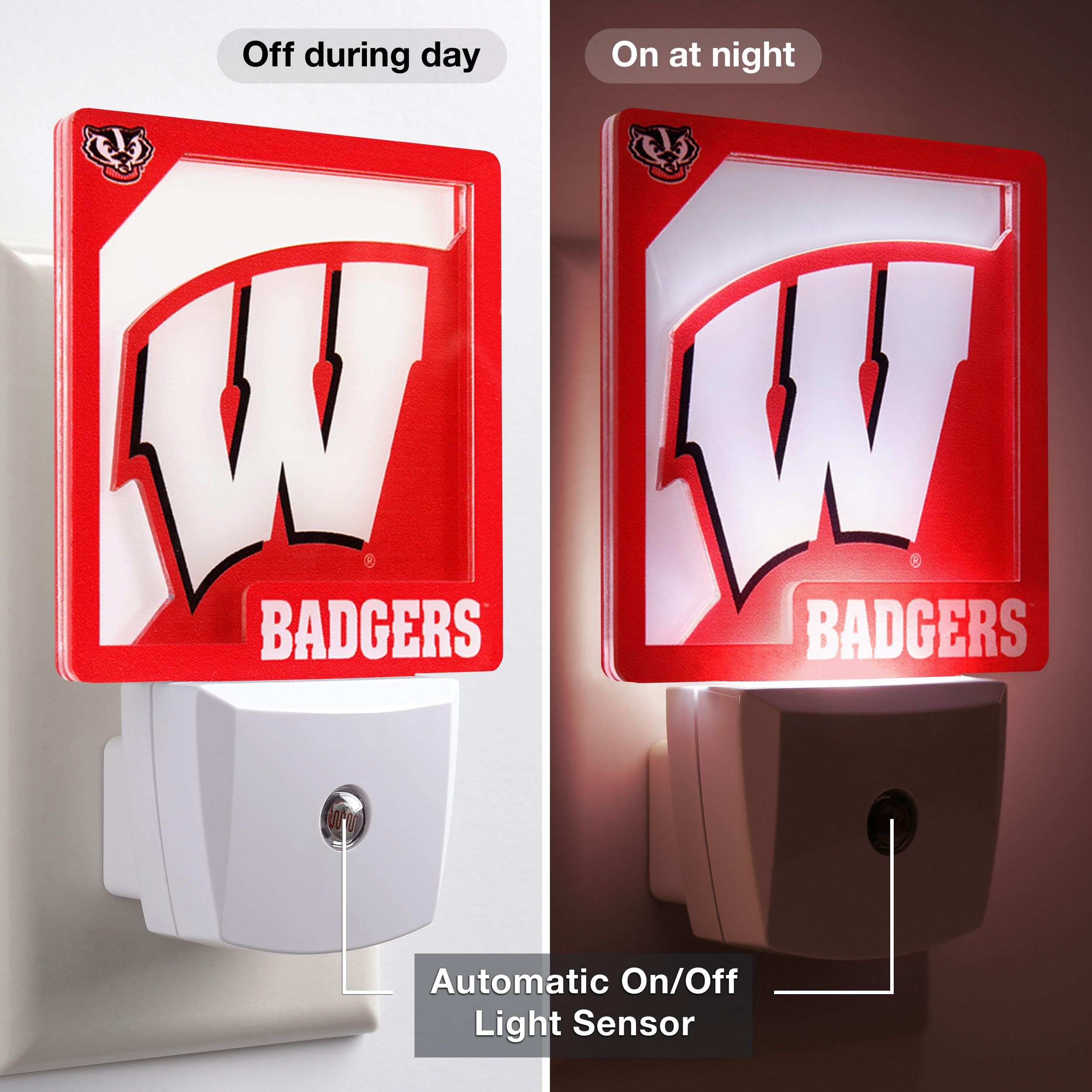 YouTheFan NCAA Wisconsin Badgers Logo Series Nite Light - Sports Collectibles, Sports Memorabilia, Sports Fan Shop, Sports Gifts
