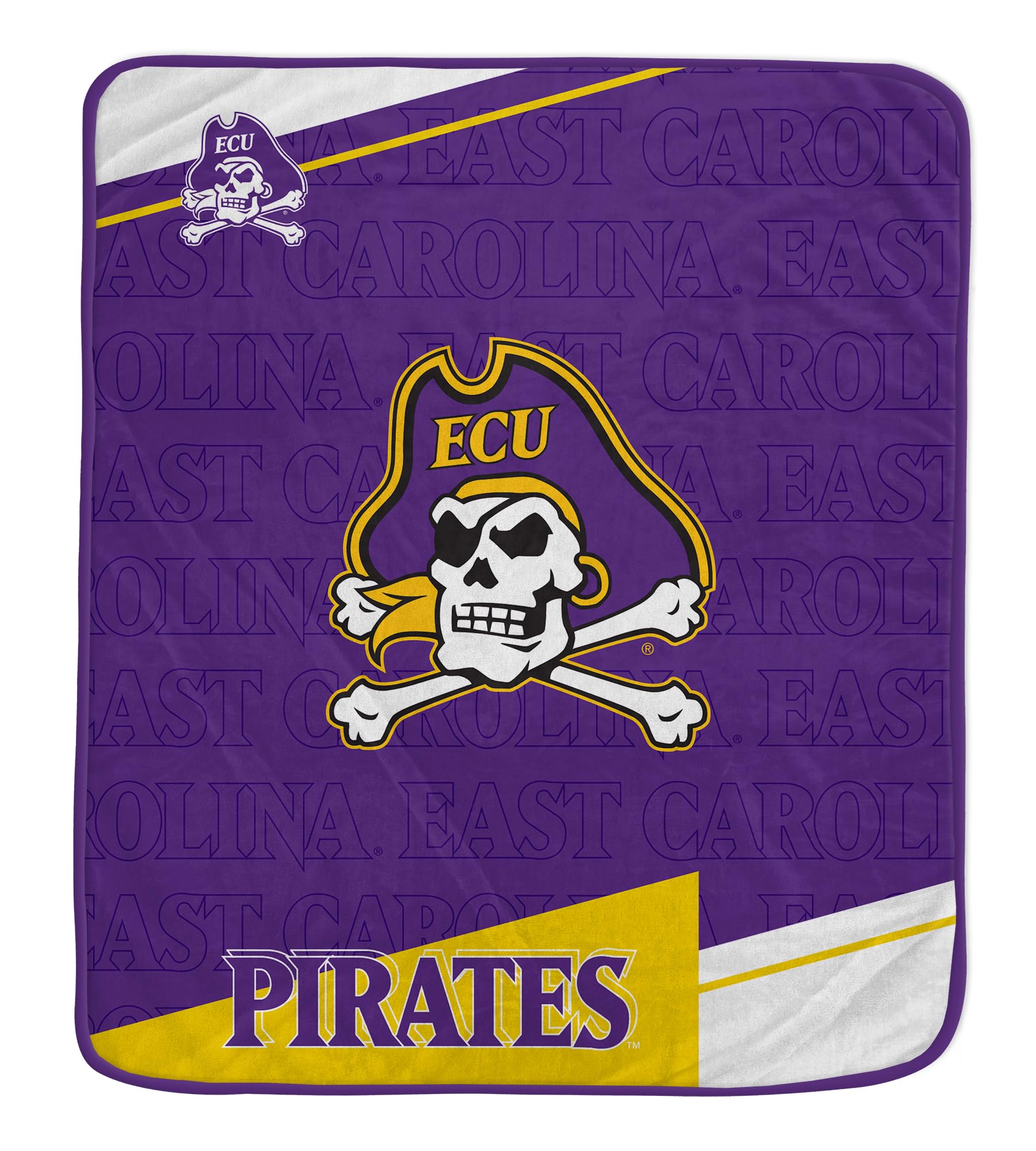 Pegasus Sports NCAA ECU Pirates Diagonal Ghost Ultra Soft Blanket - Sports Gifts, Sports Memorabilia, Sports Collectibles, Fan Shop