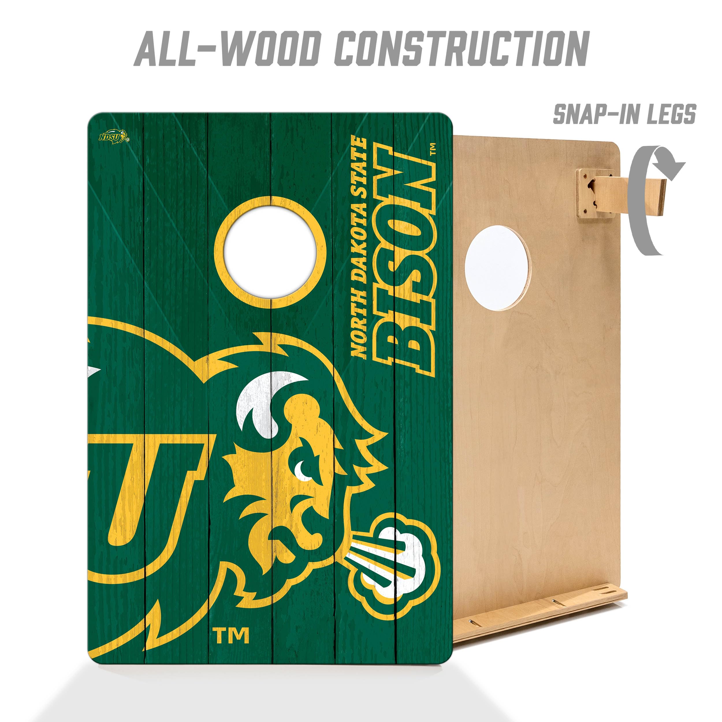 YouTheFan NCAA North Dakota State Bison 2’ x 3’ Wood Cornhole Game with Logo Bags - Sports Collectibles, Sports Memorabilia, Sports Fan Shop, Sports Gifts
