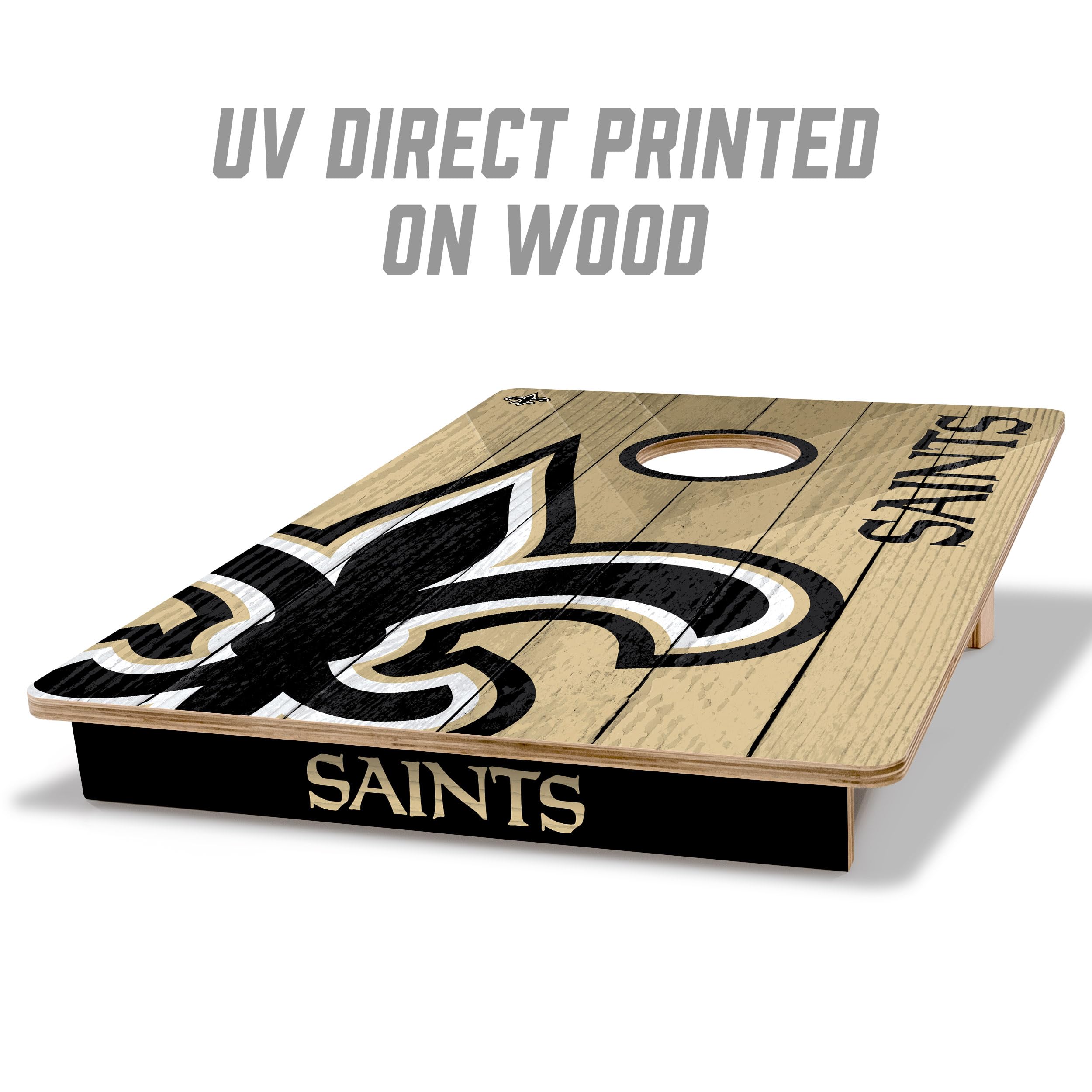 YouTheFan NFL New Orleans Saints 2’ x 3’ Wood Cornhole Game with Logo Bags - Sports Collectibles, Sports Memorabilia, Sports Fan Shop, Sports Gifts