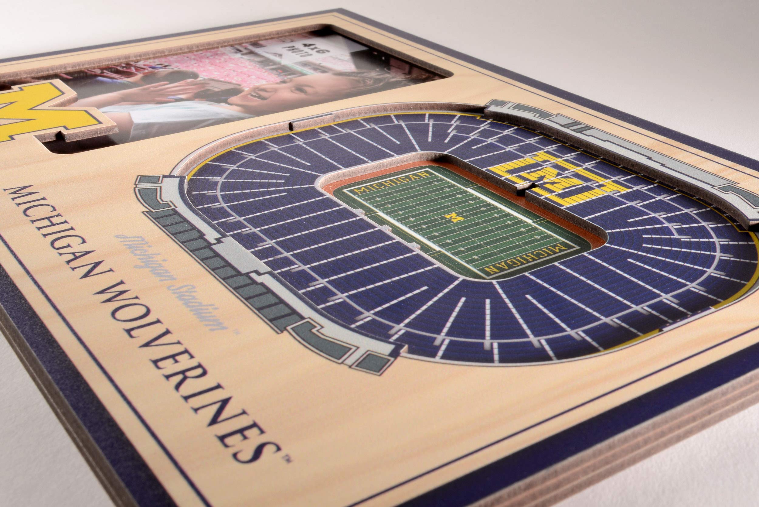 YouTheFan NCAA Michigan Wolverines 3D StadiumView Picture Frame - Michigan Stadium 12" x 8" - Sports Collectibles, Sports Memorabilia, Sports Fan Shop, Sports Gifts